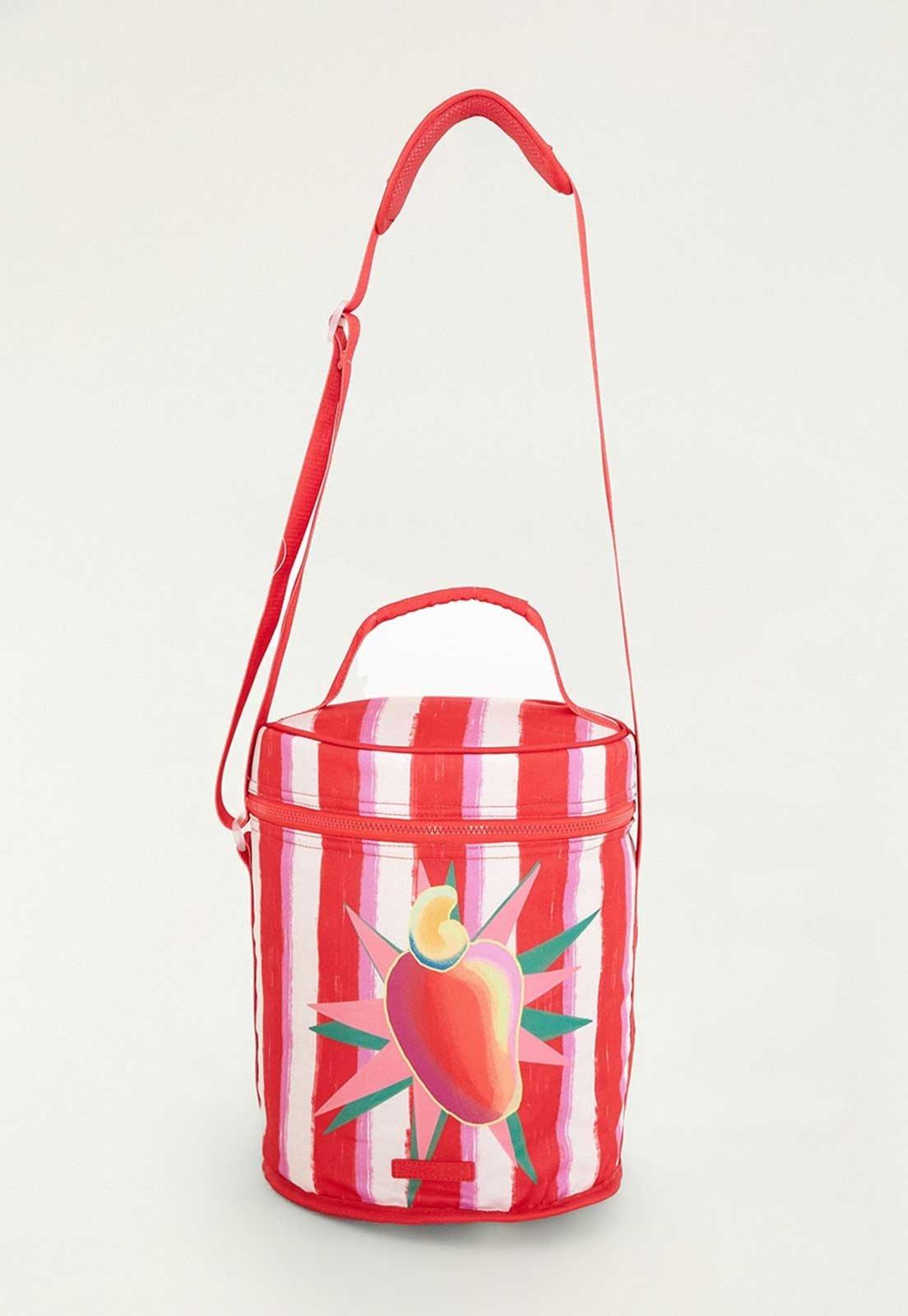 Bolsa Cooler FARM Estampa Listrada Vermelha