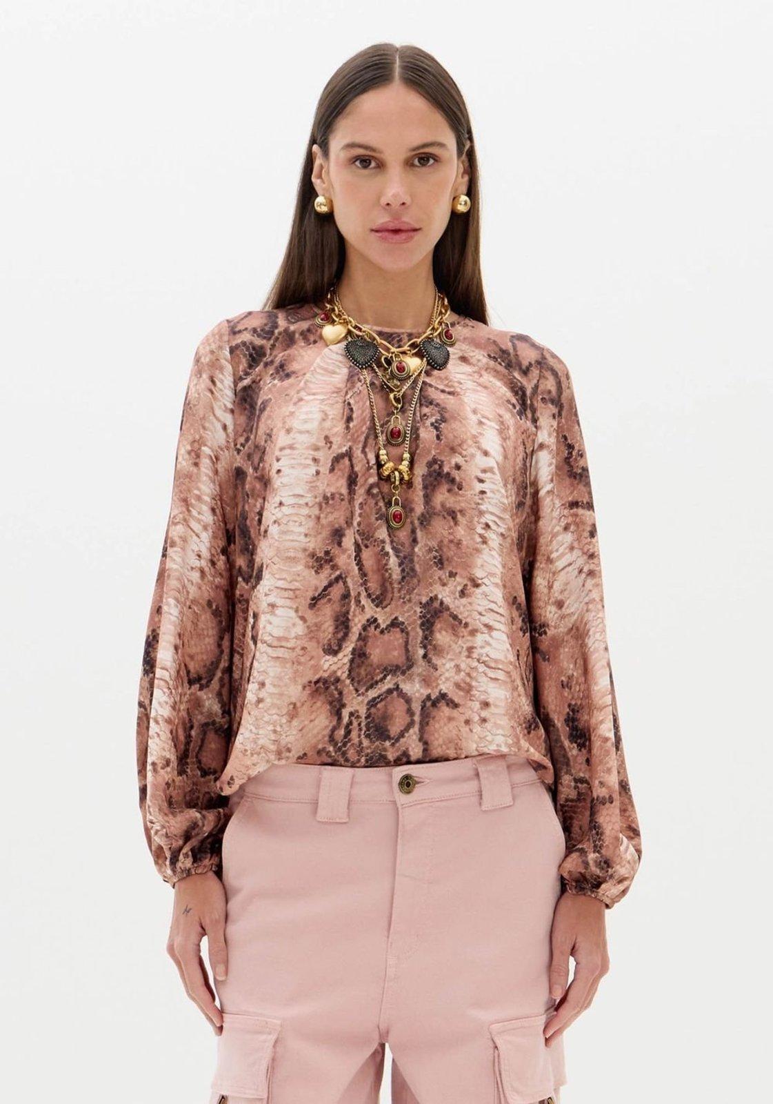 Blusa De Manga Longa Estampada Lança Perfume