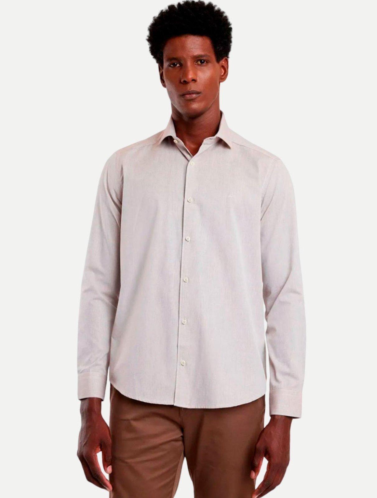 Camisa Aramis Slim Tricoline Mescla ML020687 Caqui
