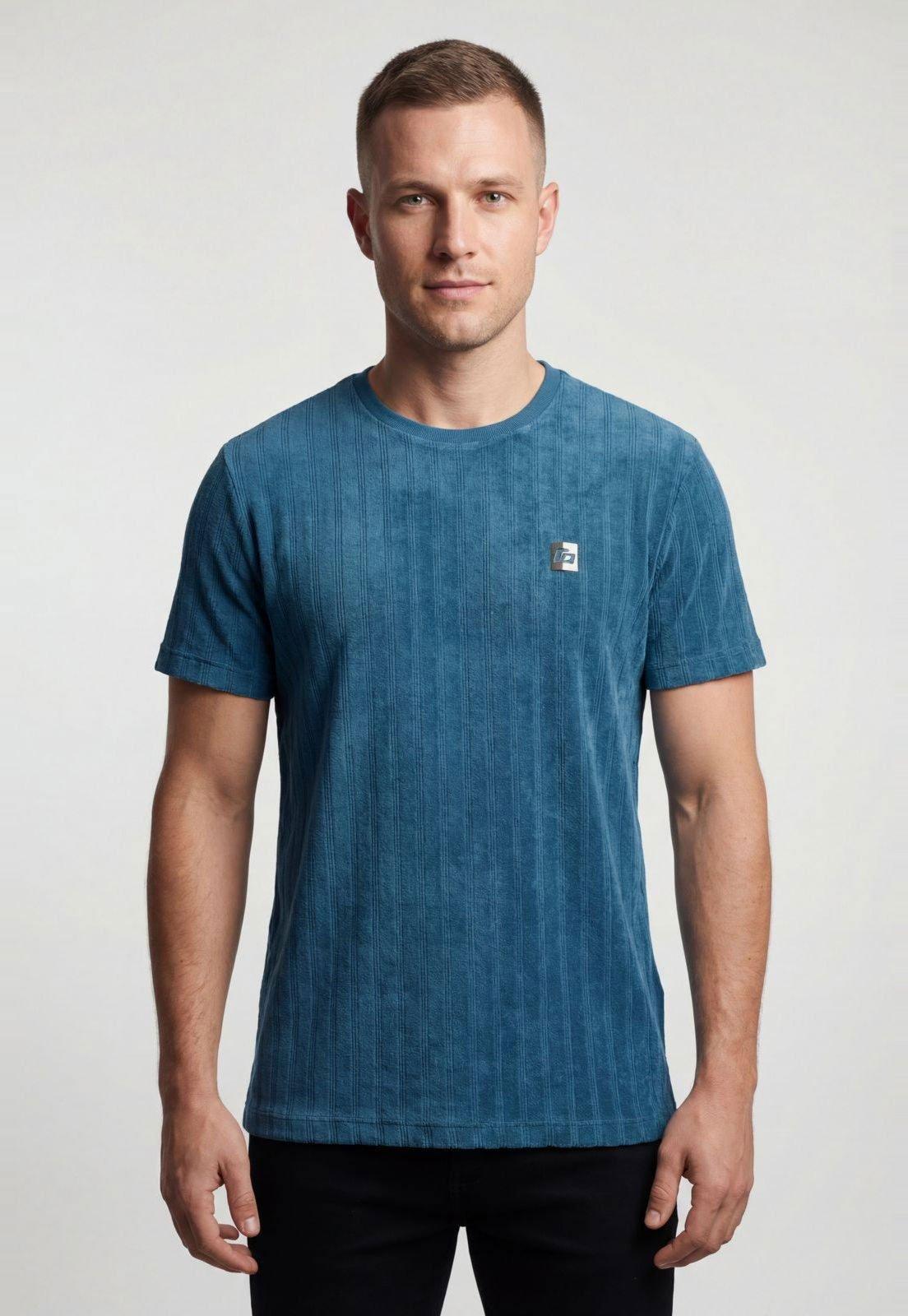 Camiseta Masculina Colcci Texturizada Azul