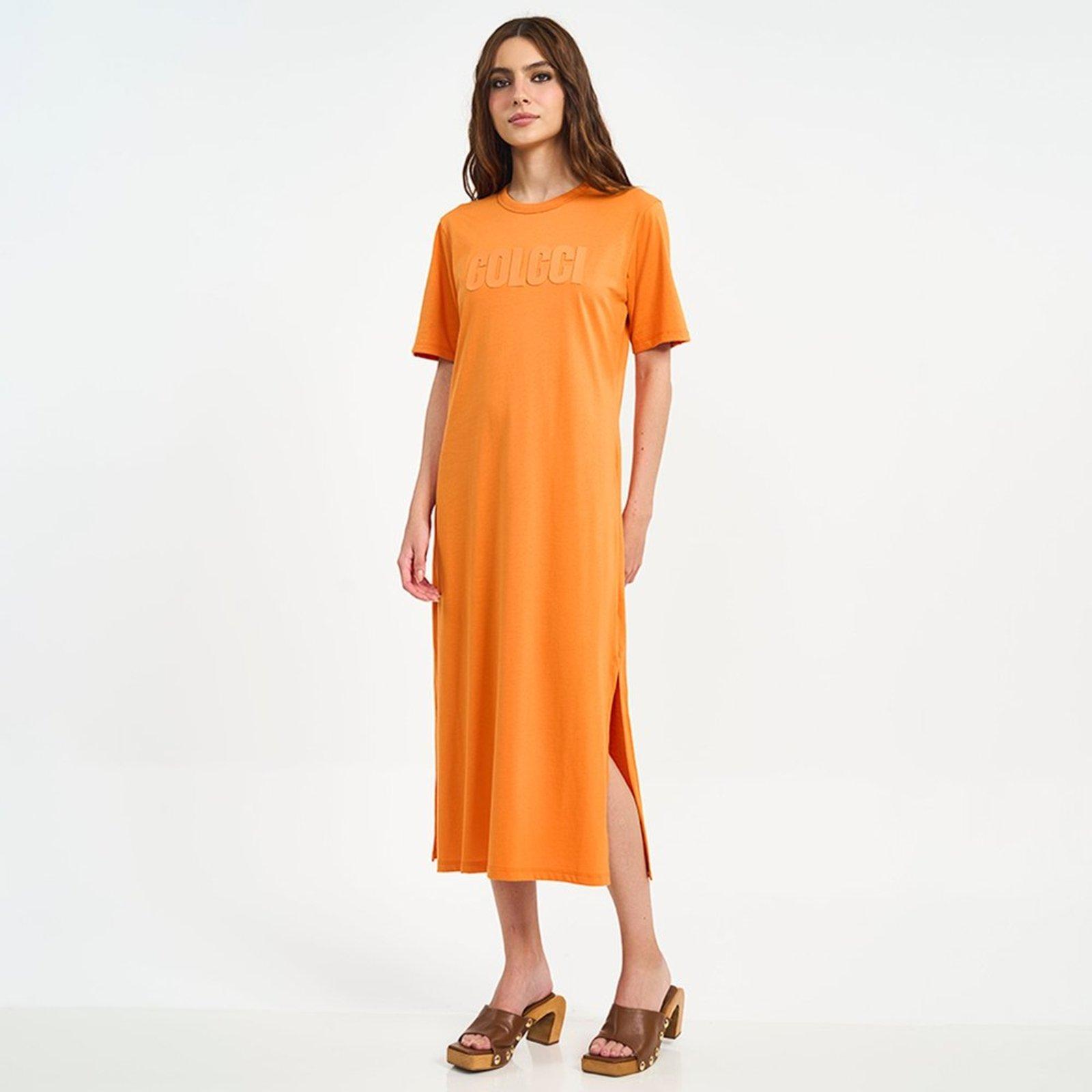 Vestido Mid Colcci Cut Pr27 Laranja Feminino