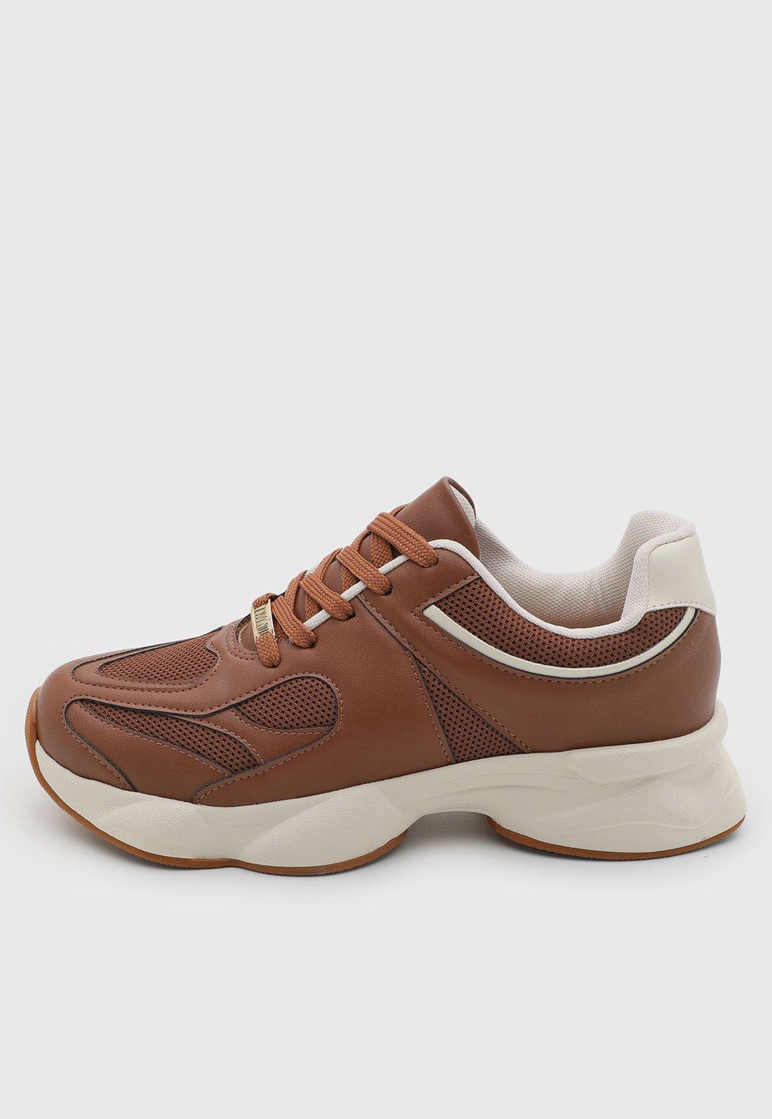 Tênis Feminino Vizzano Casual Têxtil Marrom