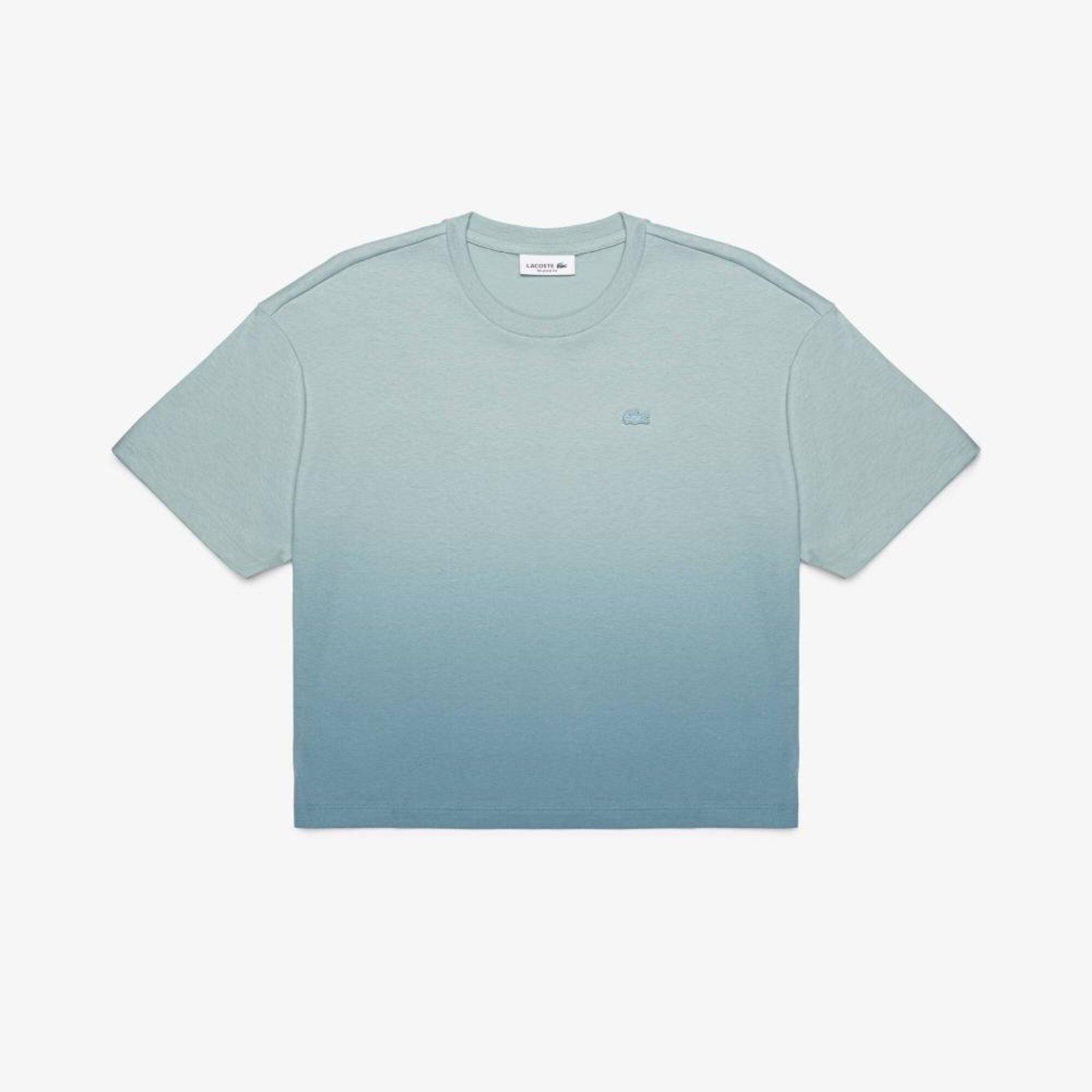 Camiseta Ombré de Algodão com Caimento Relaxado Azul