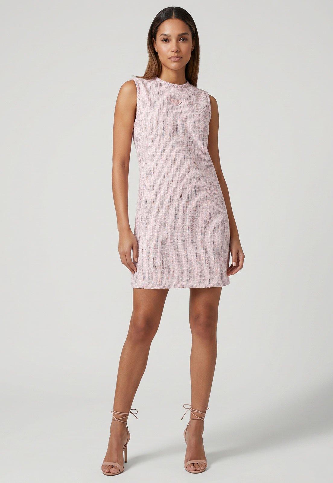 Vestido Lança Perfume Curto Decote Redondo Rosa
