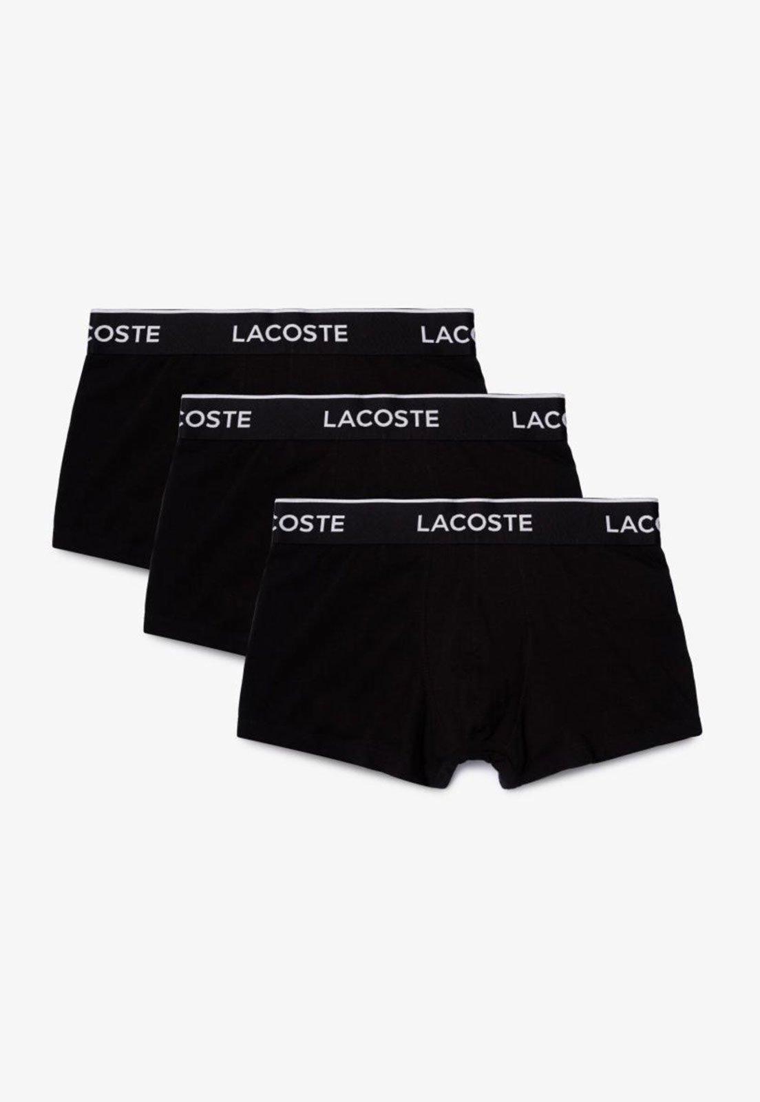 Pack de três boxers masculinas em algodão com stretch e cós assinado Preto
