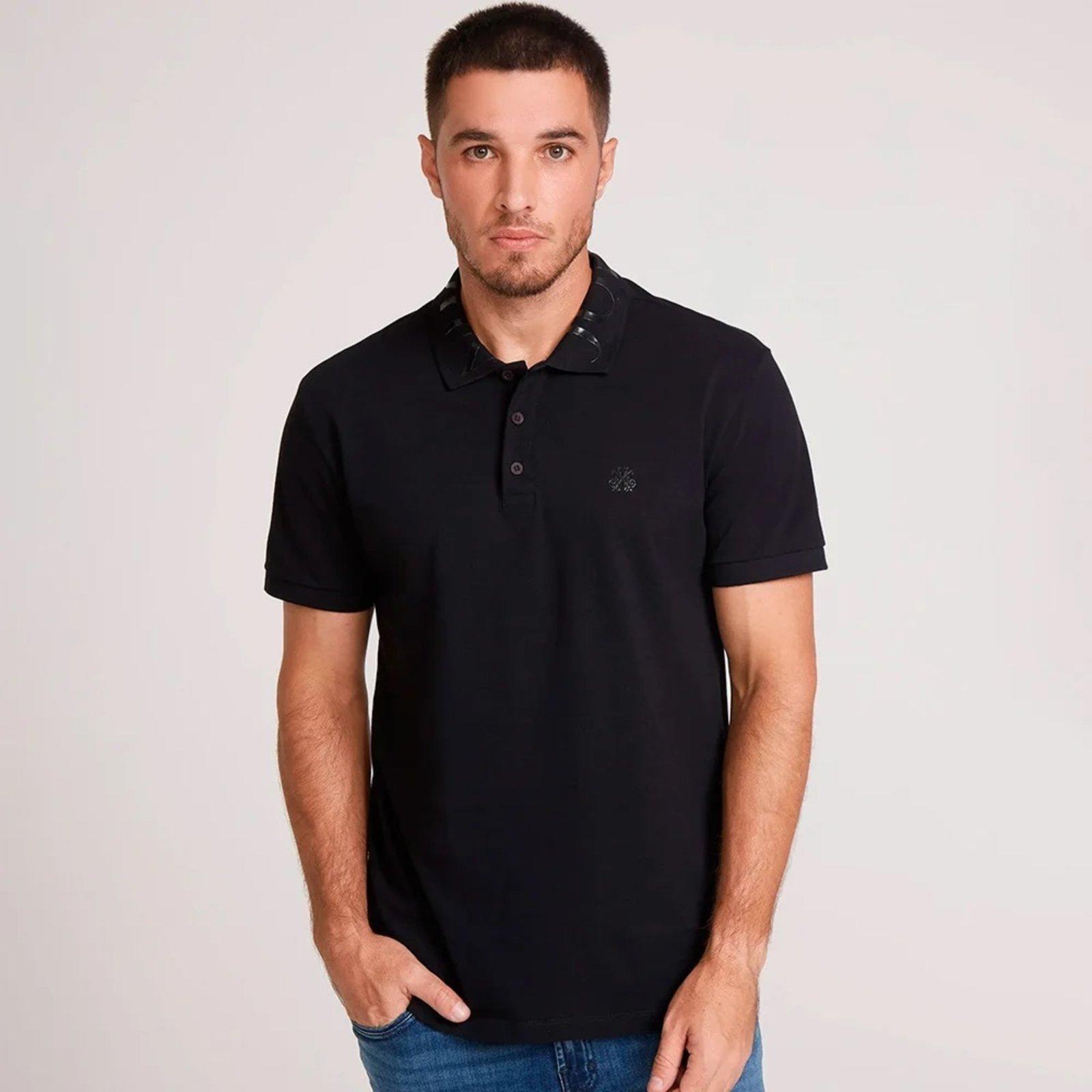 Camisa Polo John John Regular Isla In25 Preto Masculino