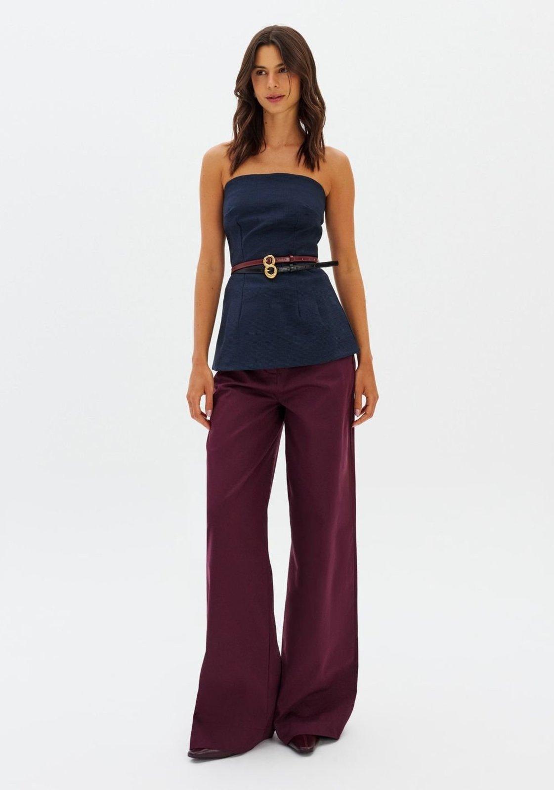 Calça Wide Leg De Cintura Alta Lança Perfume