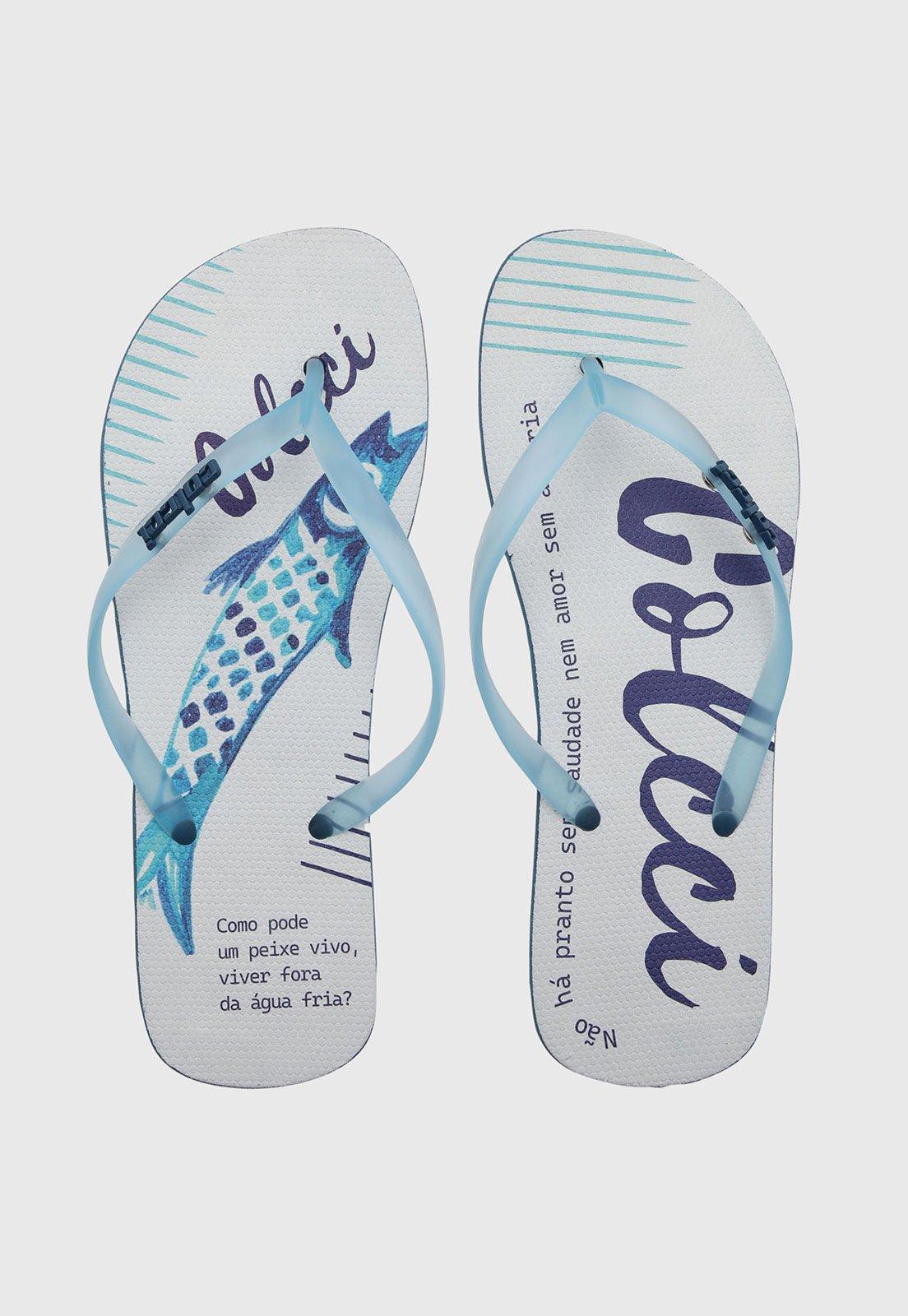 Chinelo Feminino Colcci Estampada Azul