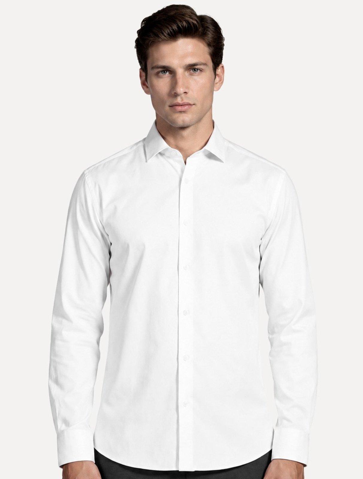 Camisa Aramis Masculina Slim Stretch Poliviscose de Bambu Branca