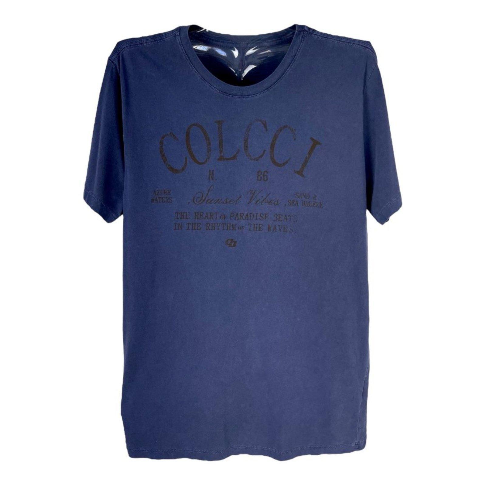 Camiseta Ajustada Com Logo Frontal Colcci Azul Sideral