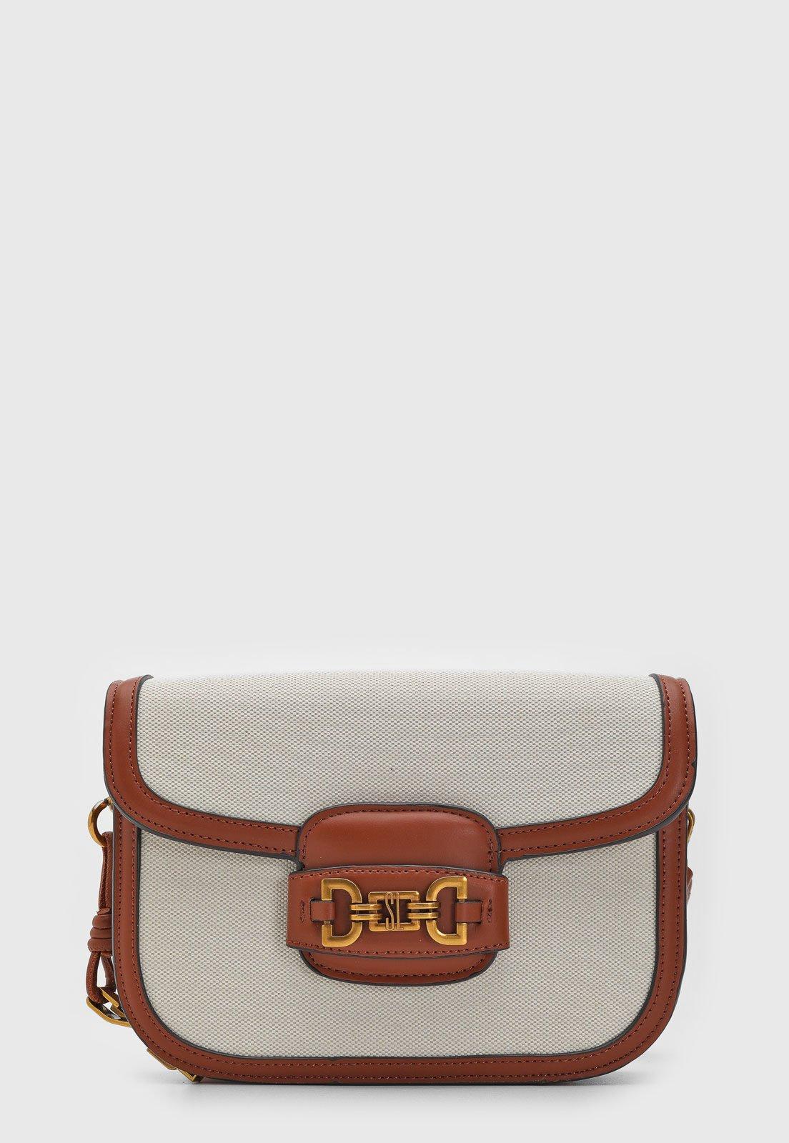 Bolsa Tiracolo Santa Lolla Color Block Texturizada Off-White