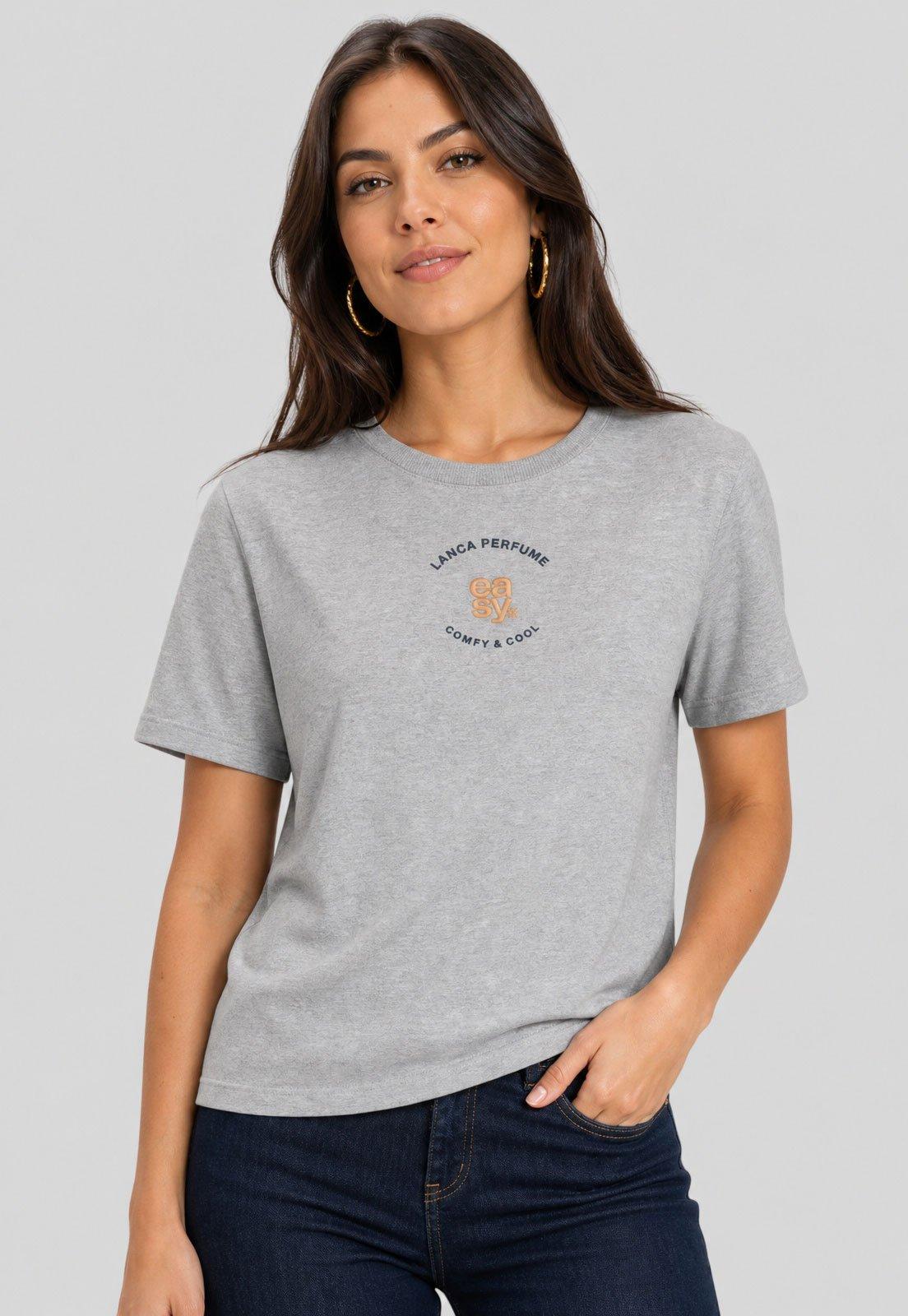 Camiseta Feminina Lança Perfume Comfy & Cool Cinza