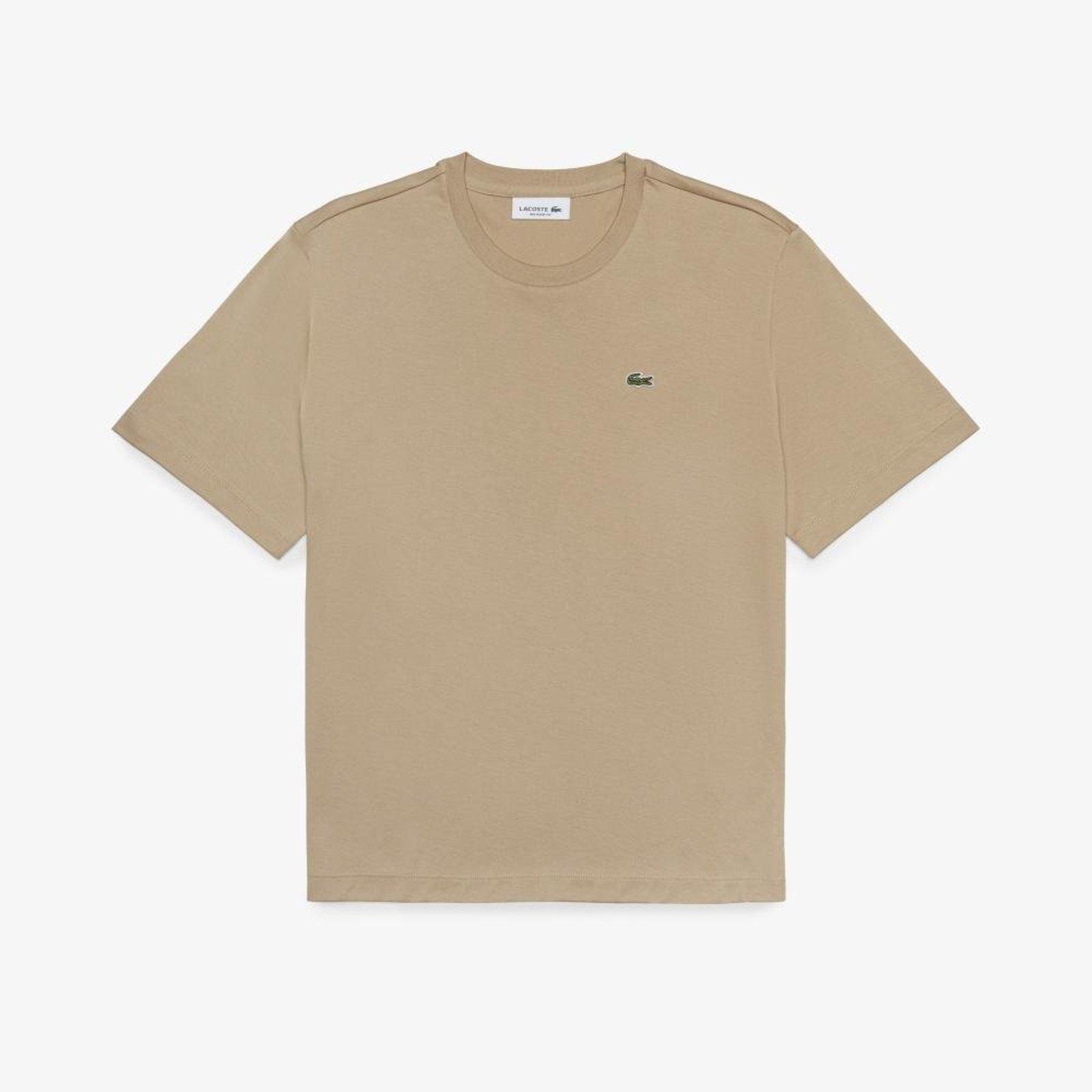 Camiseta de Algodão com Caimento Relaxado Bege - 42 Bege