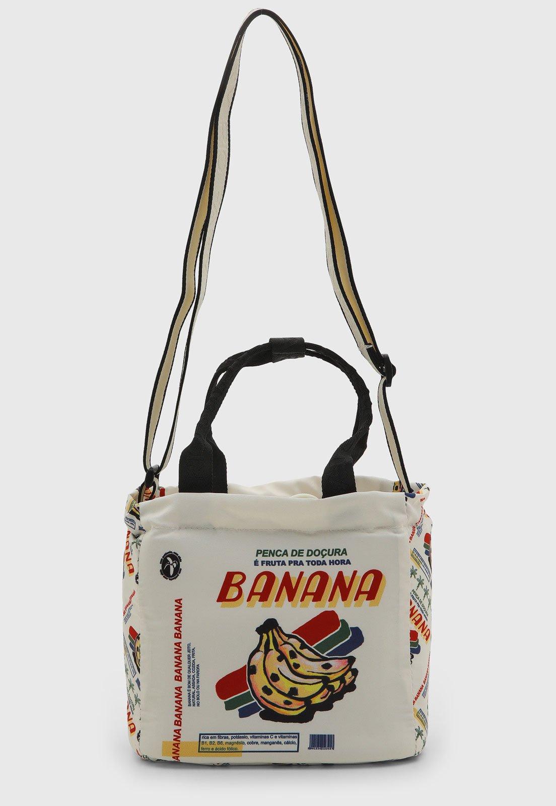 Bolsa e Lancheira FARM Estampa Banana Branca