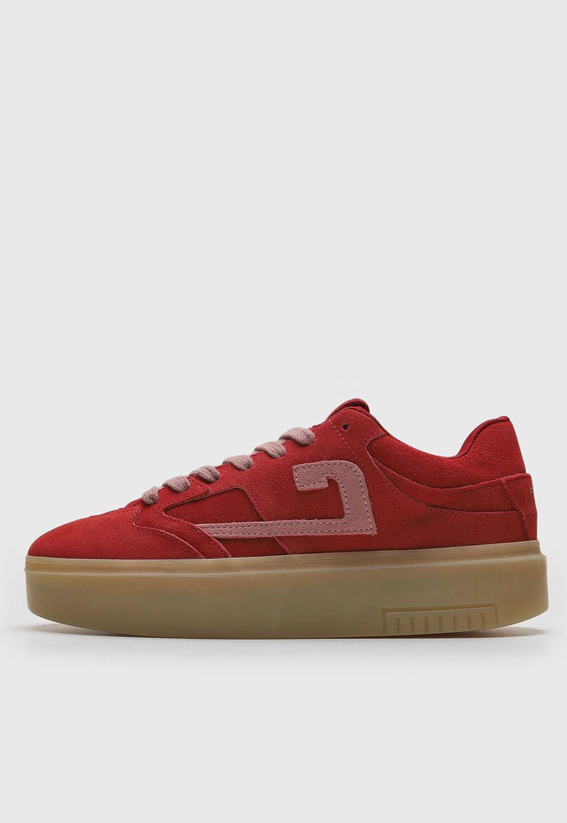 Tênis Flatform Colcci Suede Vermelho