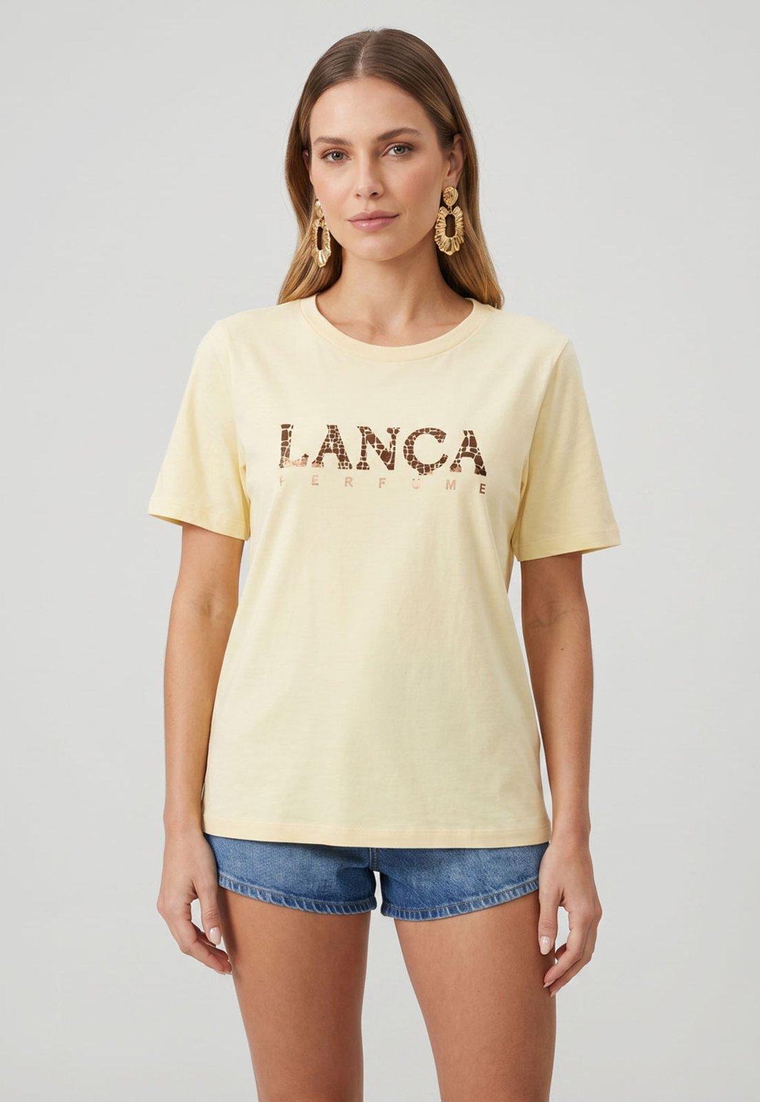 Camiseta Feminina Lança Perfume Logo Amarela