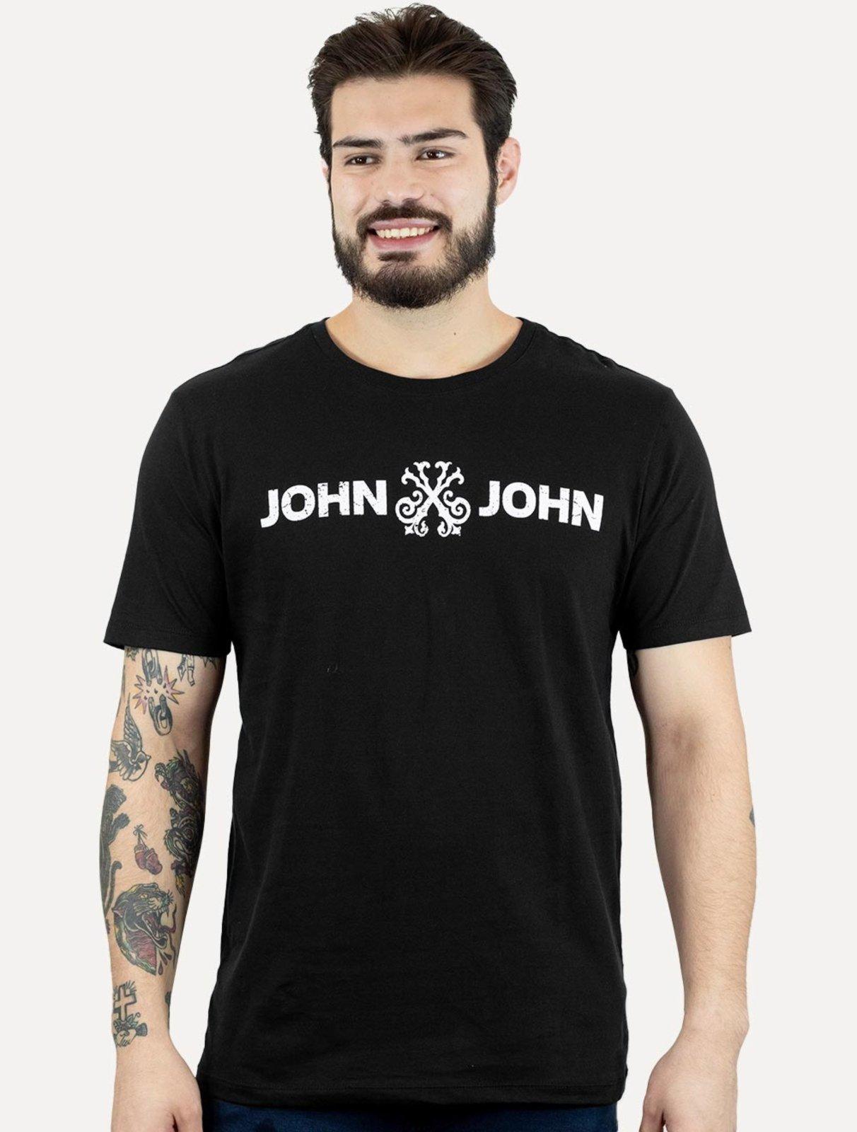 Camiseta John John Masculina JJ Basic Logo Rusty Preta