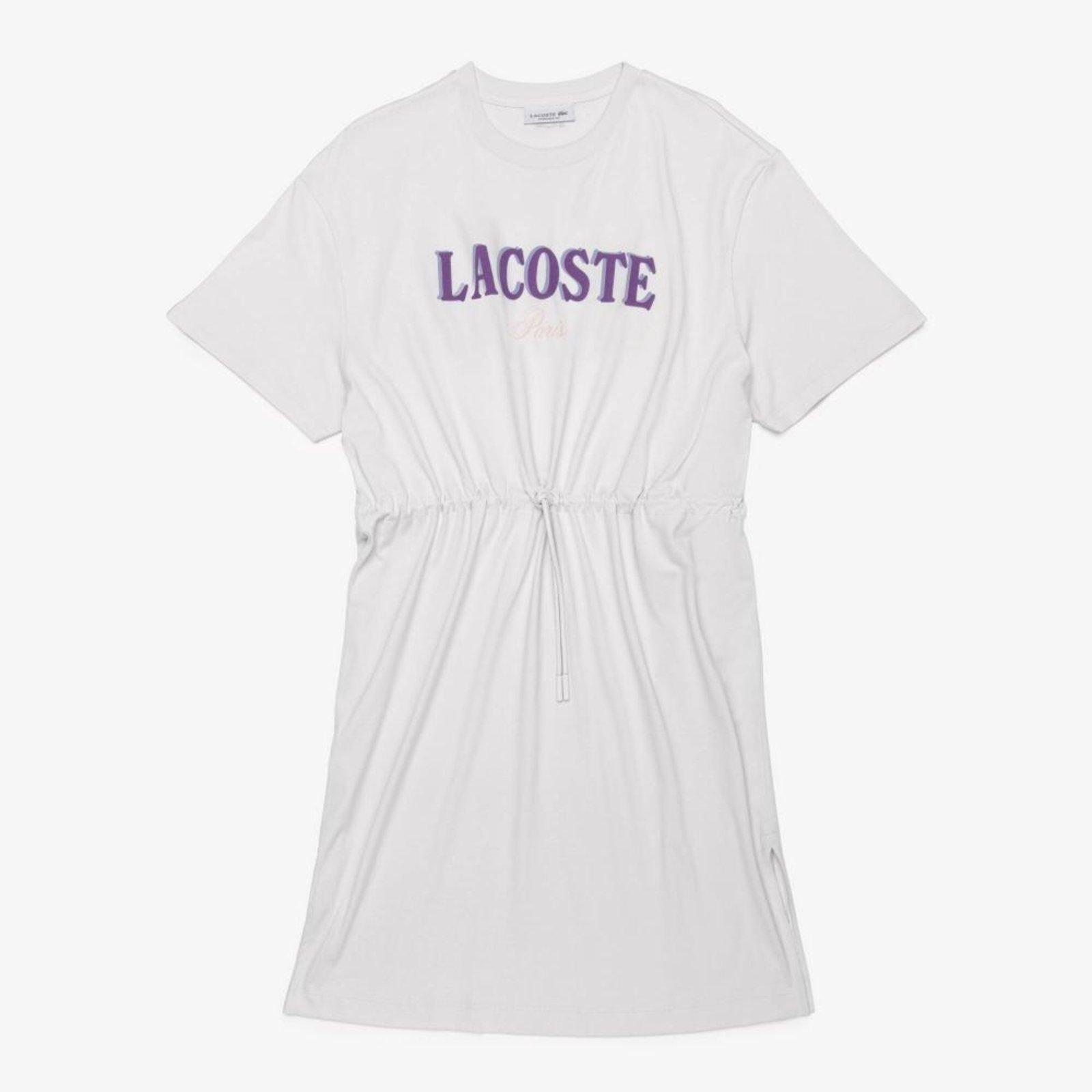 Vestido Camiseta de Malha de Algodão Oversized Branco