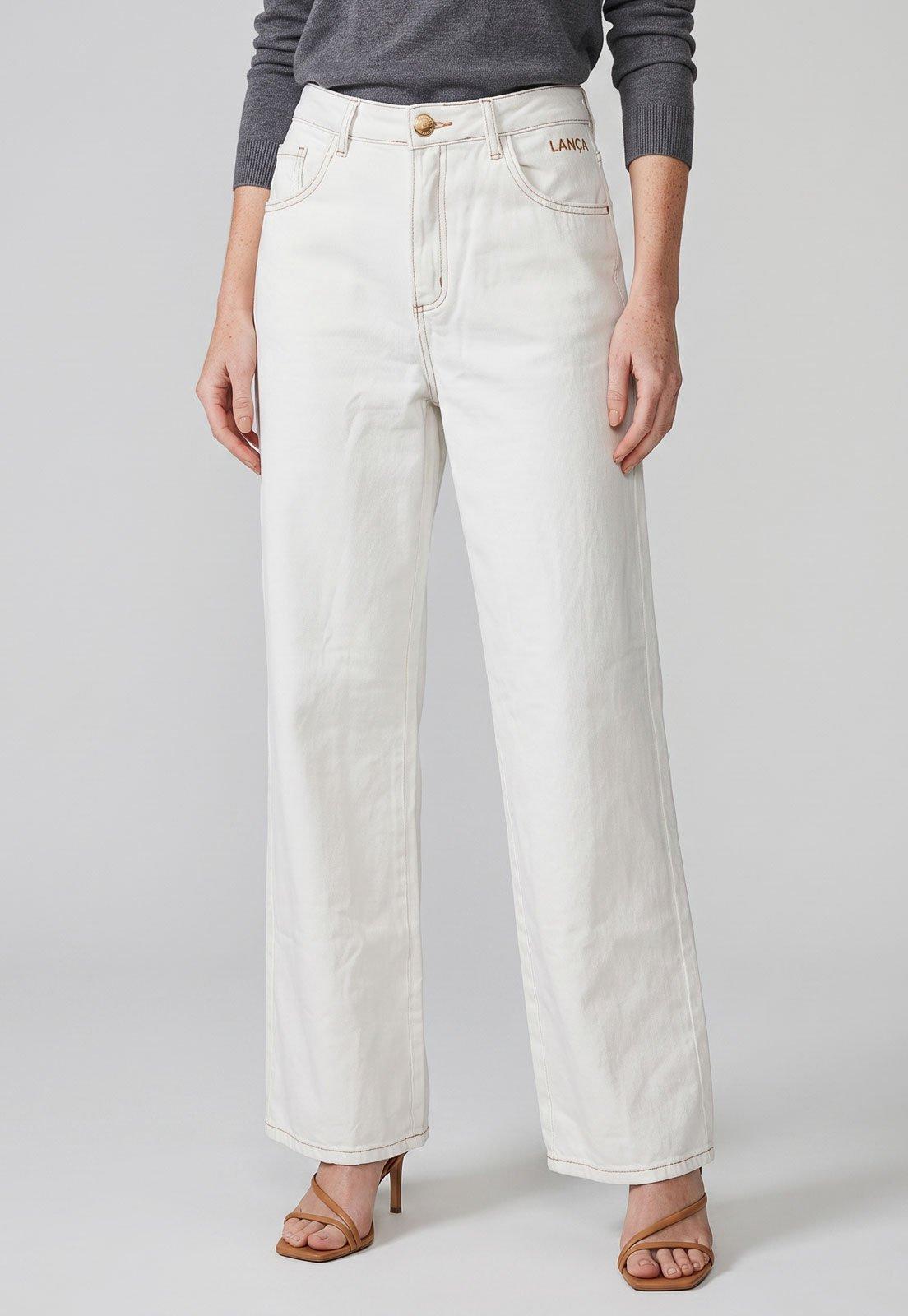 Calça Feminina Lança Perfume Jeans Cintura Alta Azul Claro