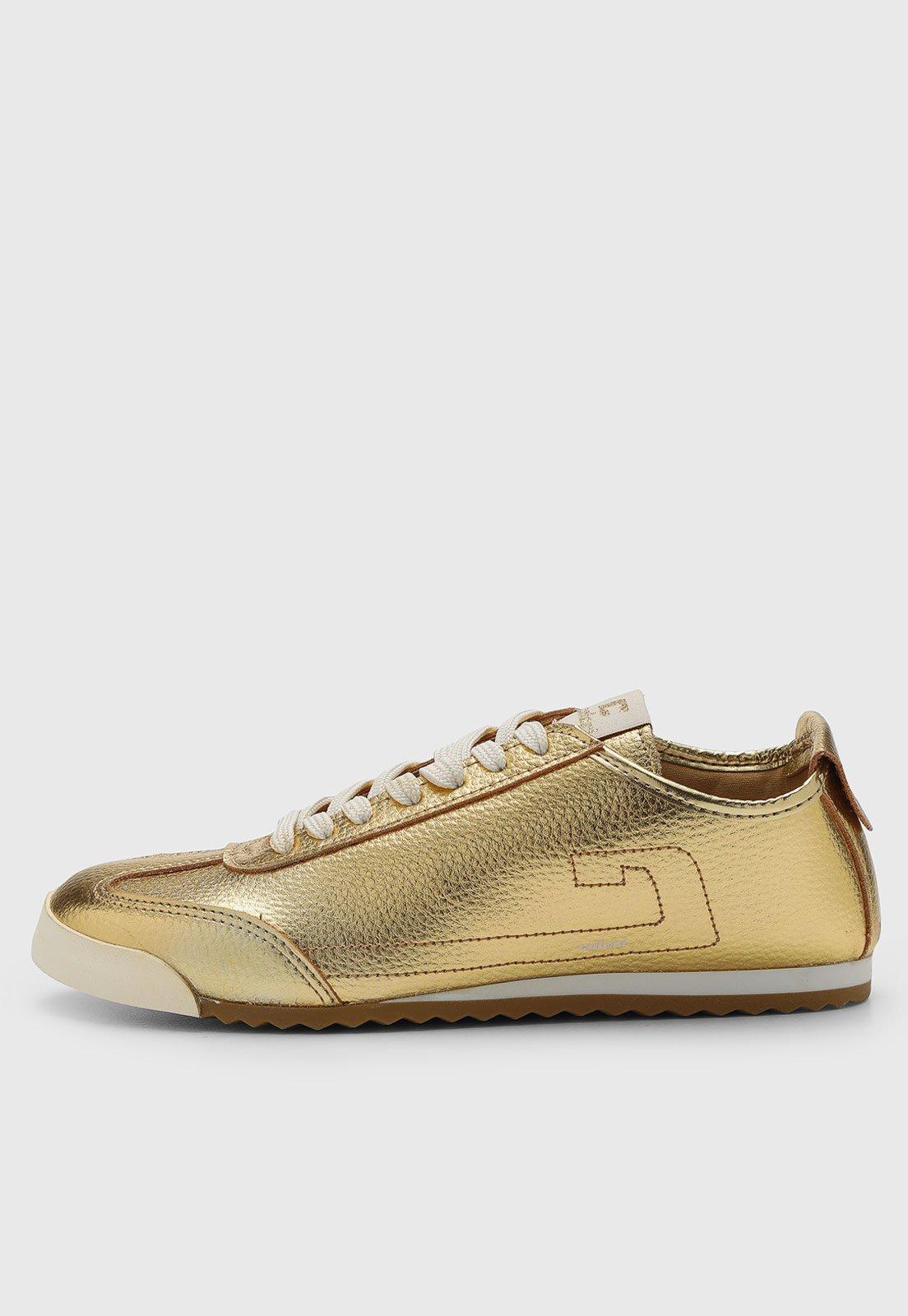Tênis Feminino Colcci Cano Baixo Dourado