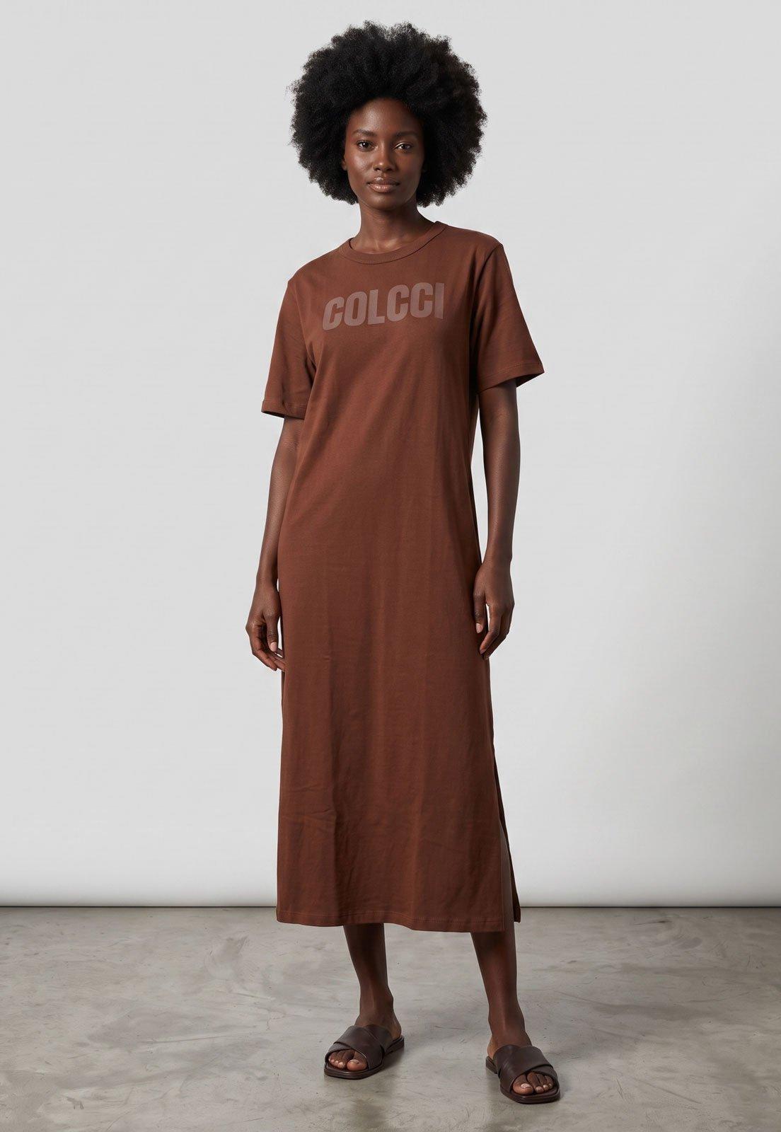 Vestido Colcci Midi Reto Marrom