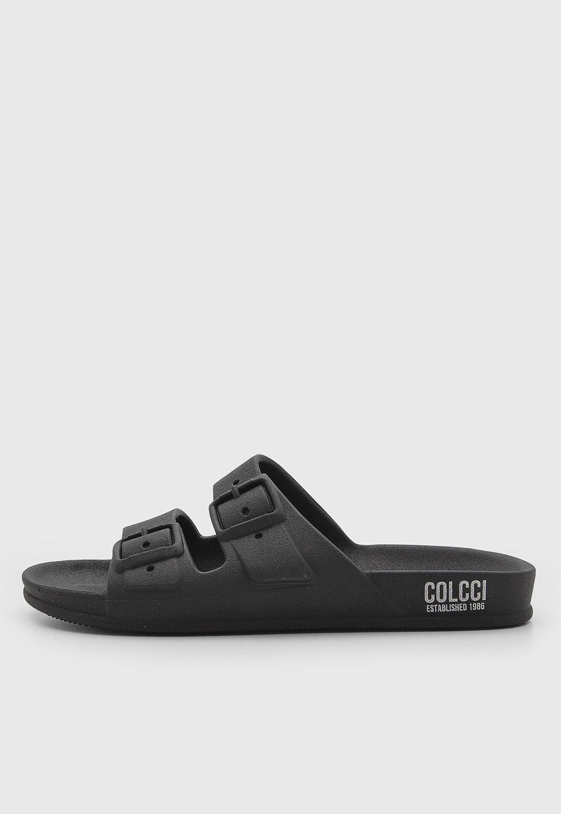 Chinelo Feminino Colcci Slide Tiras Duplas Preto