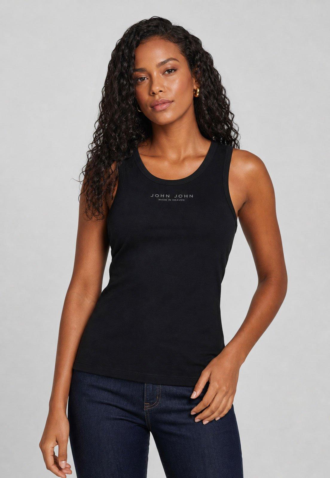 Regata Feminina John John Logo Preta