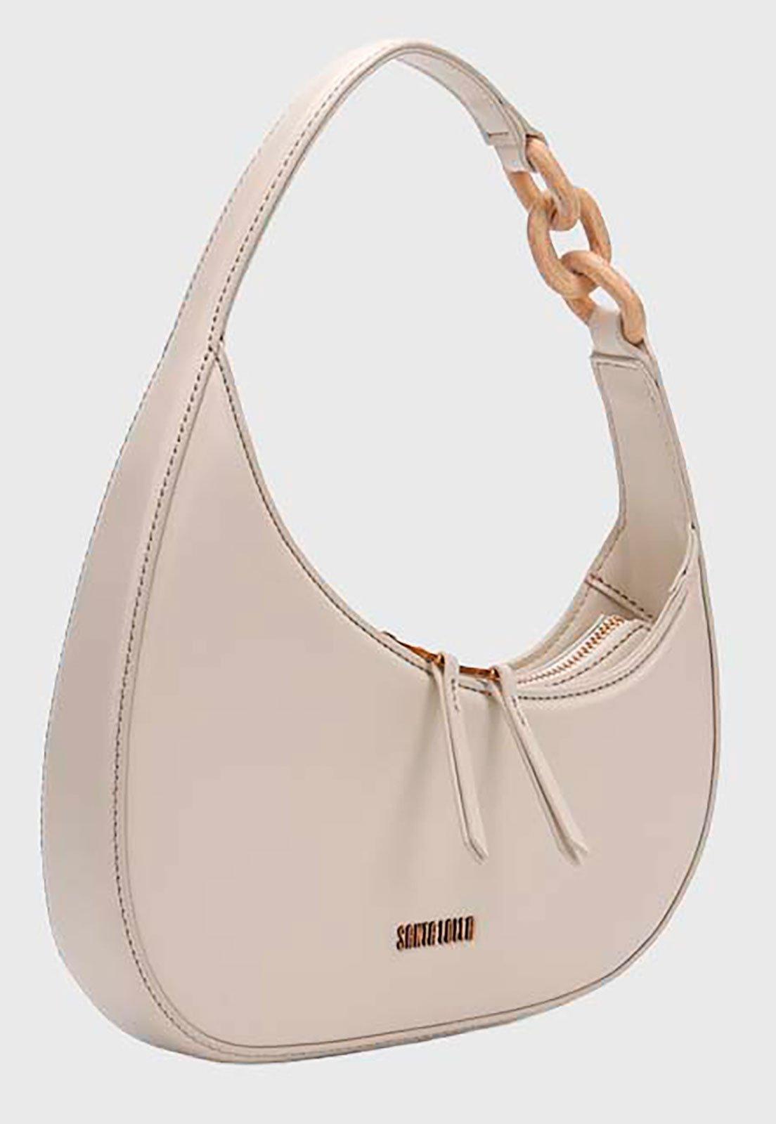Bolsa Feminina Santa Lolla Alça Corrente Bege