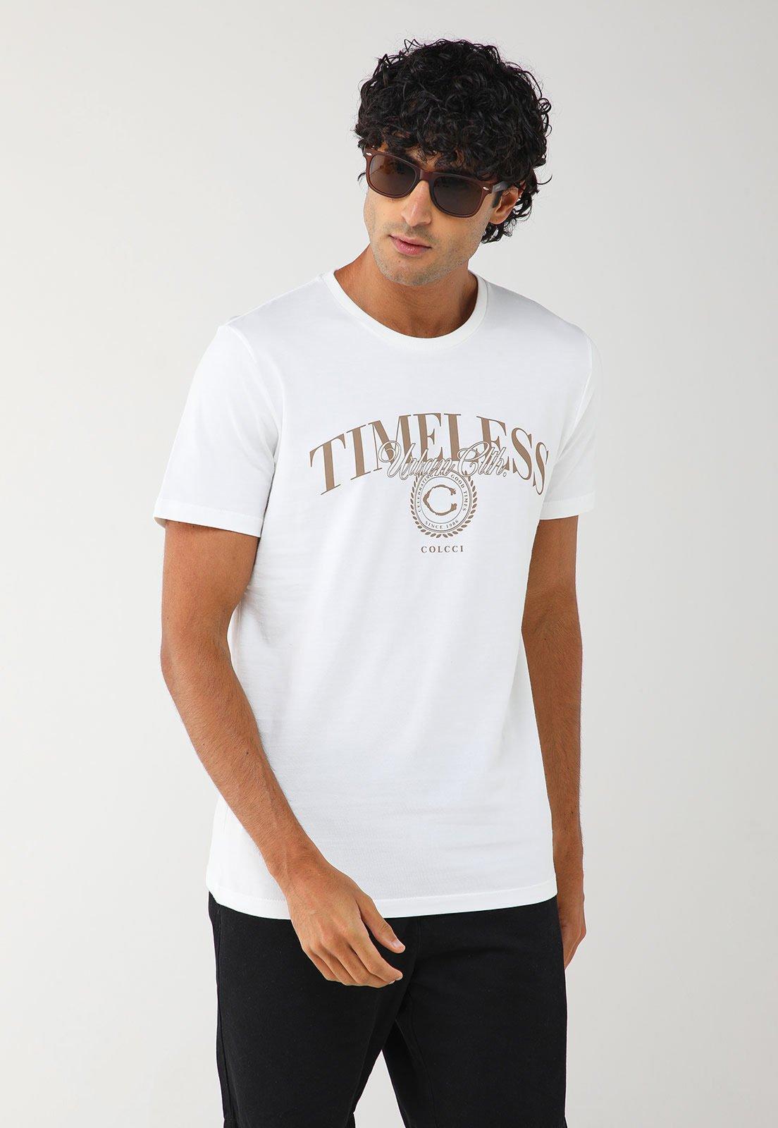 Camiseta Masculina Colcci Estampa Lettering Branca