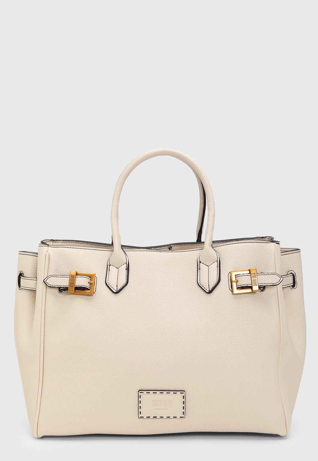 Bolsa Feminina Santa Lolla Grande Estruturada Off-White