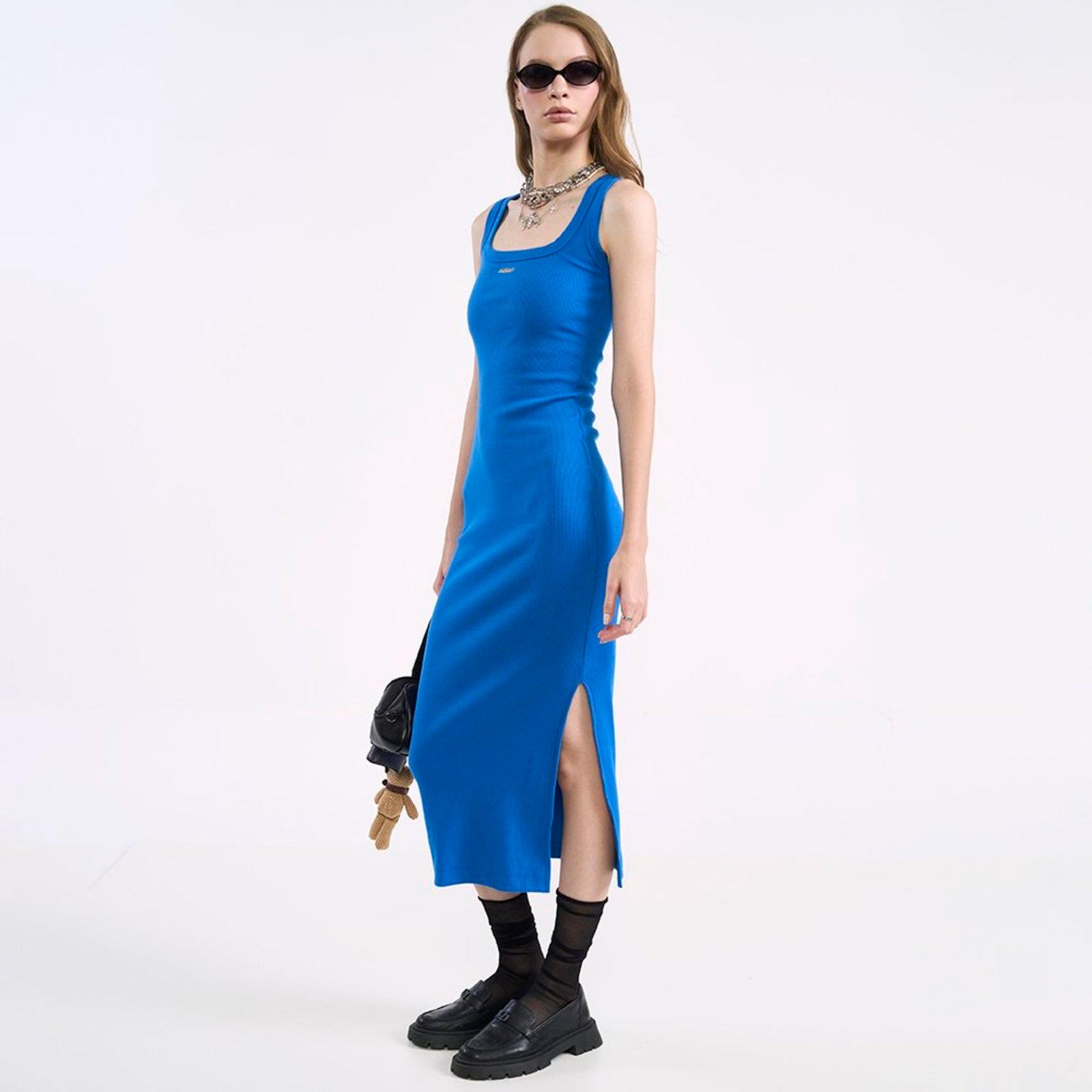 Vestido Super Mid Colcci Canelado In26 Azul Feminino