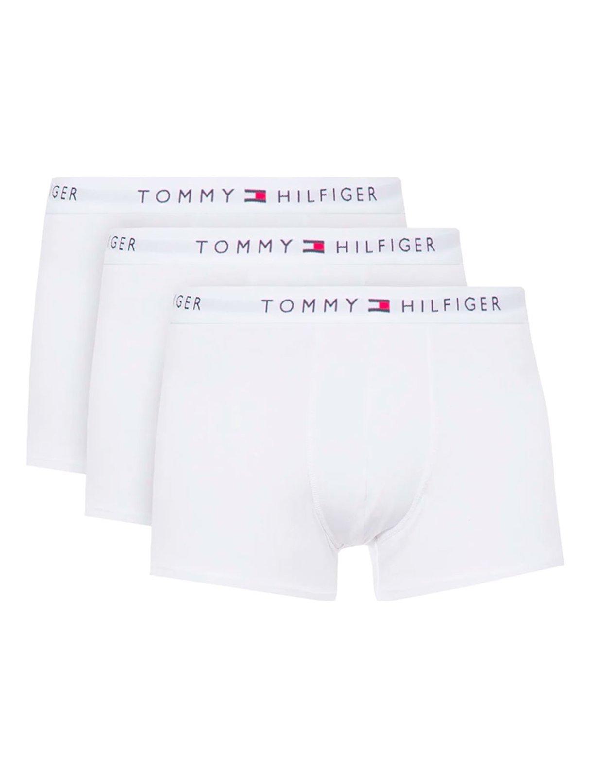 Cueca Tommy Hilfiger Cotton Stretch Trunk Branca Pack 3UN