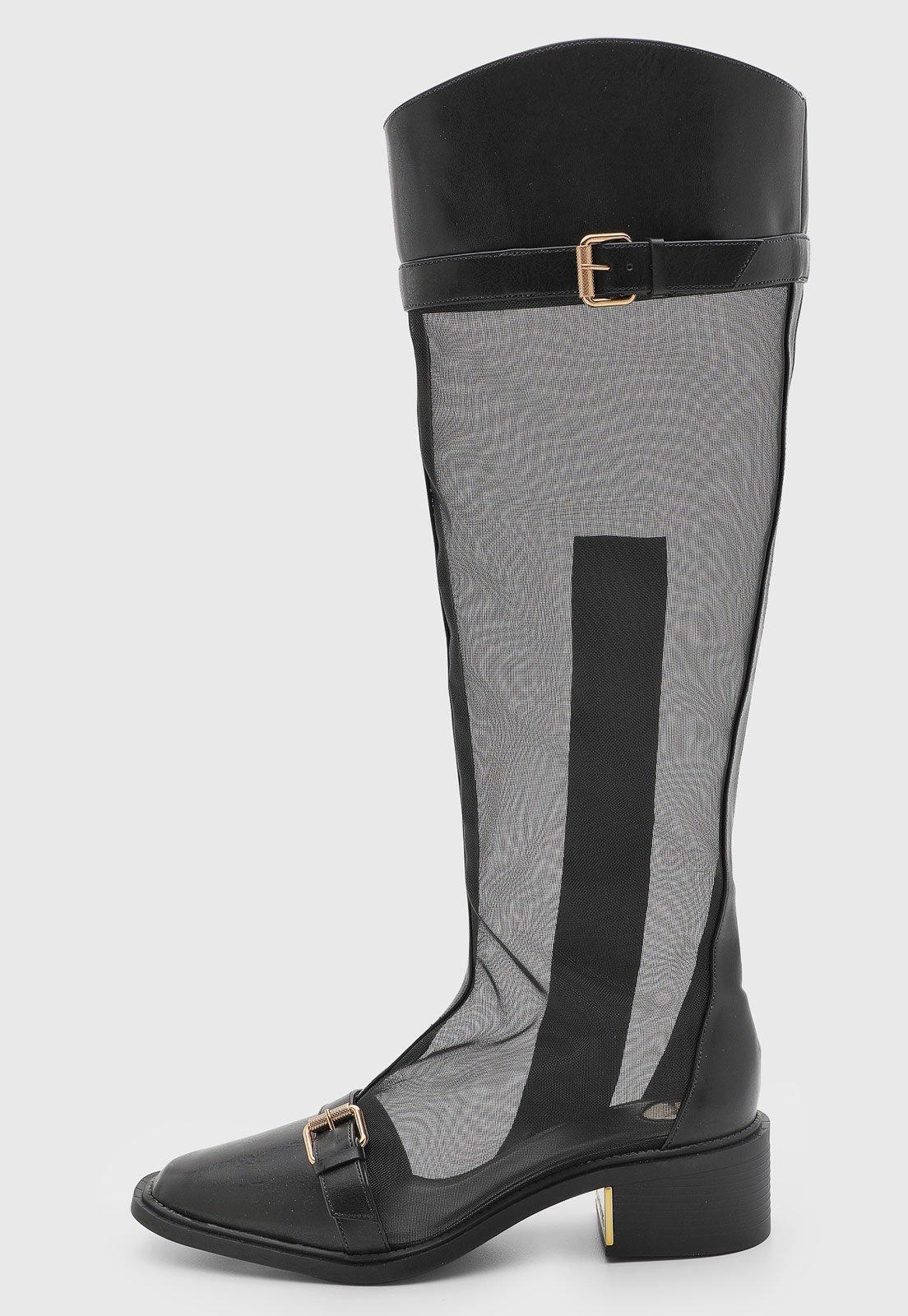 Bota Feminina Lança Perfume Cano Longo Preta