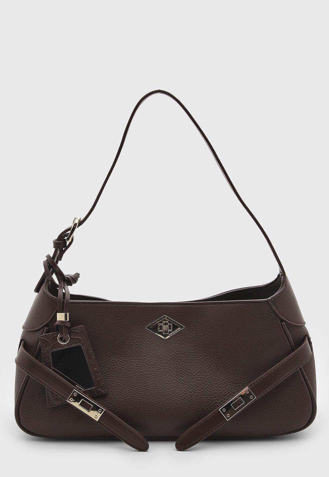 Bolsa Feminina Lança Perfume Média Texturizada Marrom