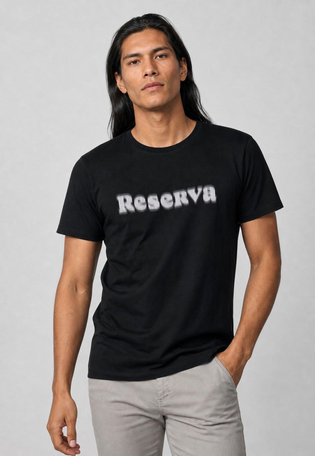 Camiseta Masculina Reserva Slim Dots Preta