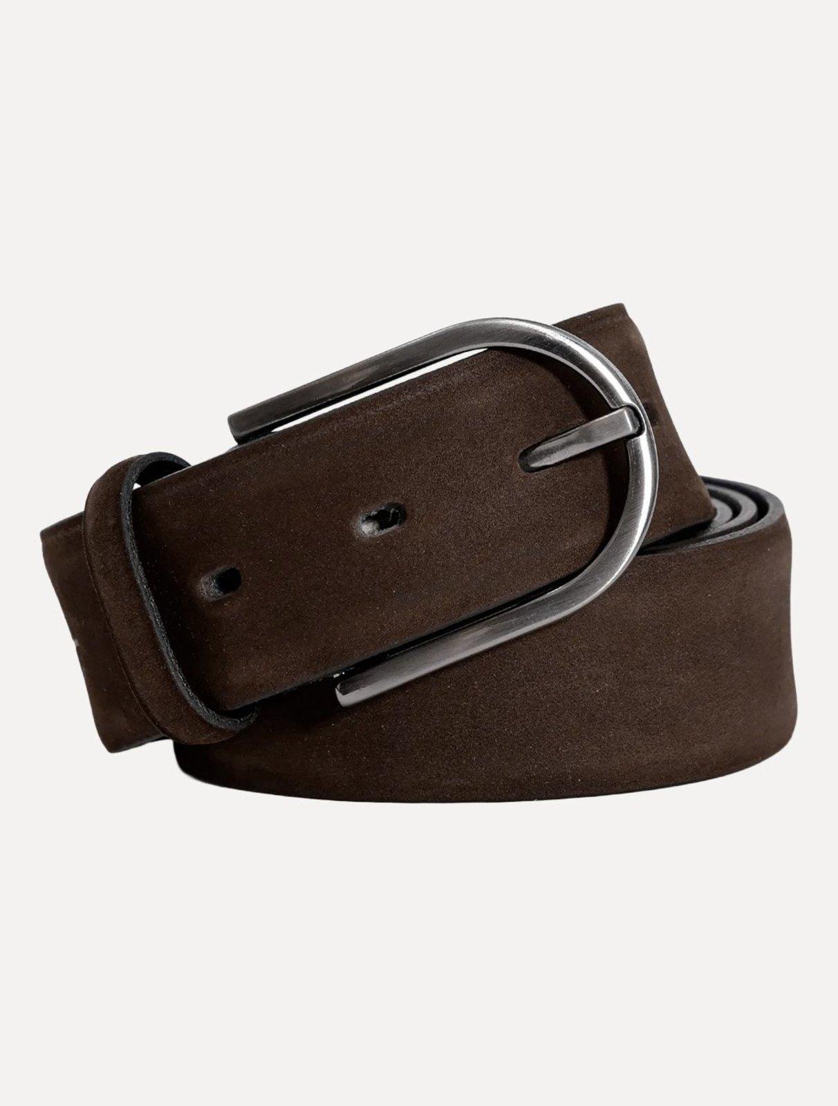 Cinto Aramis Masculino Basico Suede Marron Médio