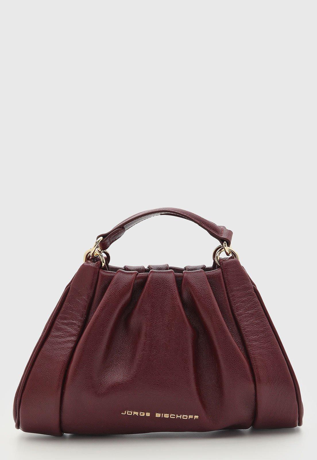 Bolsa Jorge Bischoff Estruturada Couro Vinho
