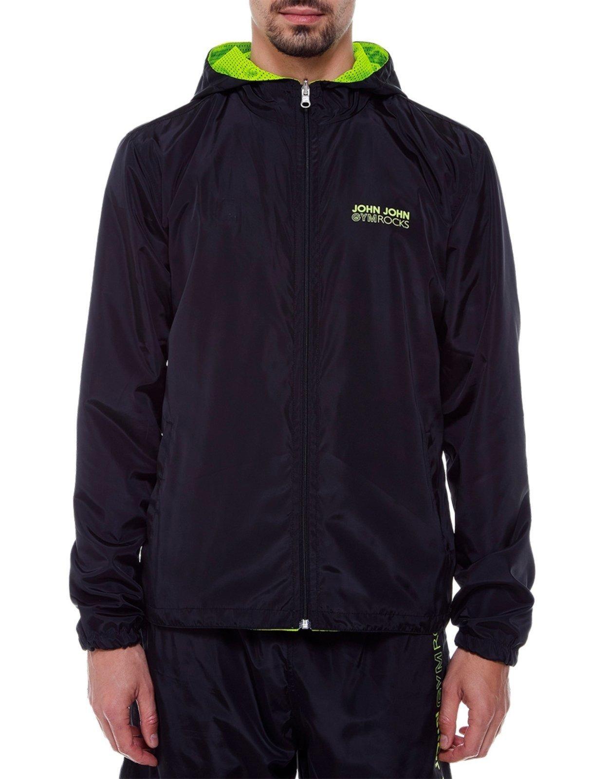 Jaqueta John John Masculina Gym Rocks Capuz Dupla Face Preta