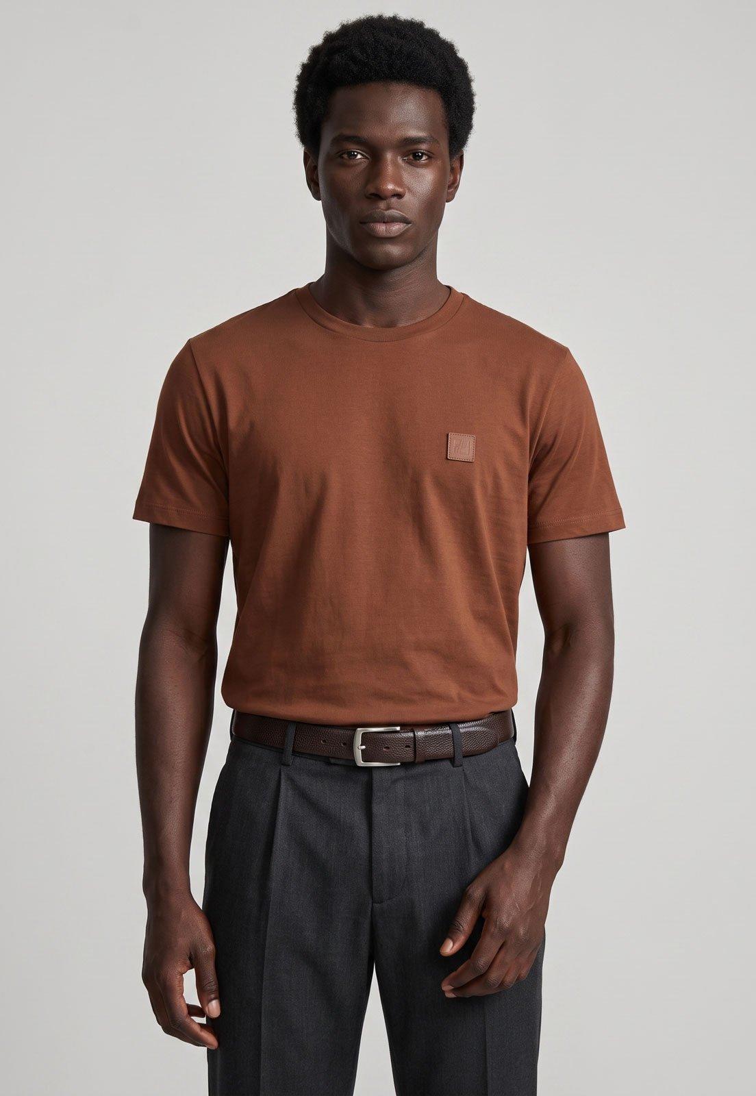 Camiseta Masculina Colcci Patch Marrom