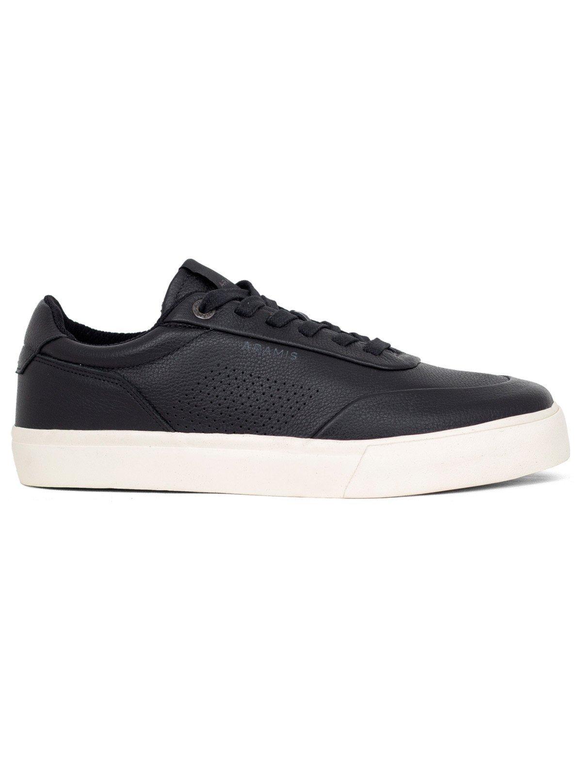 Tênis Masculino Aramis Easy Spirit Couro Legítimo Confortável Cadarço Preto