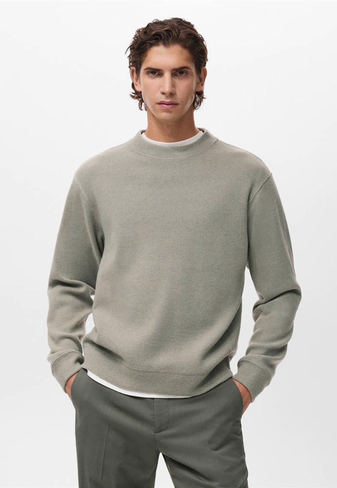 Blusa de Moletom Masculino Mango Gola Redonda Verde