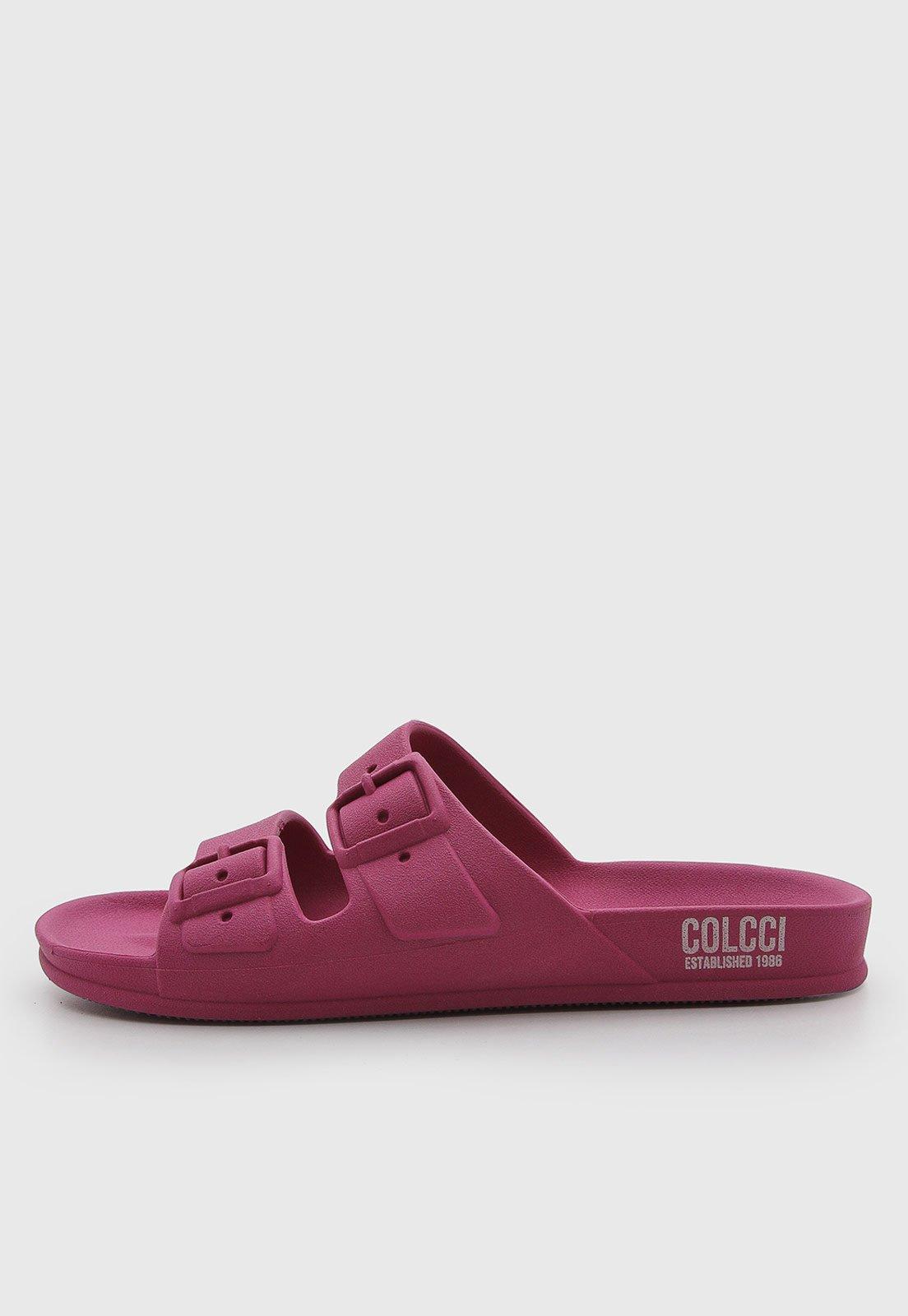 Chinelo Feminino Colcci Slide Tiras Duplas Rosa