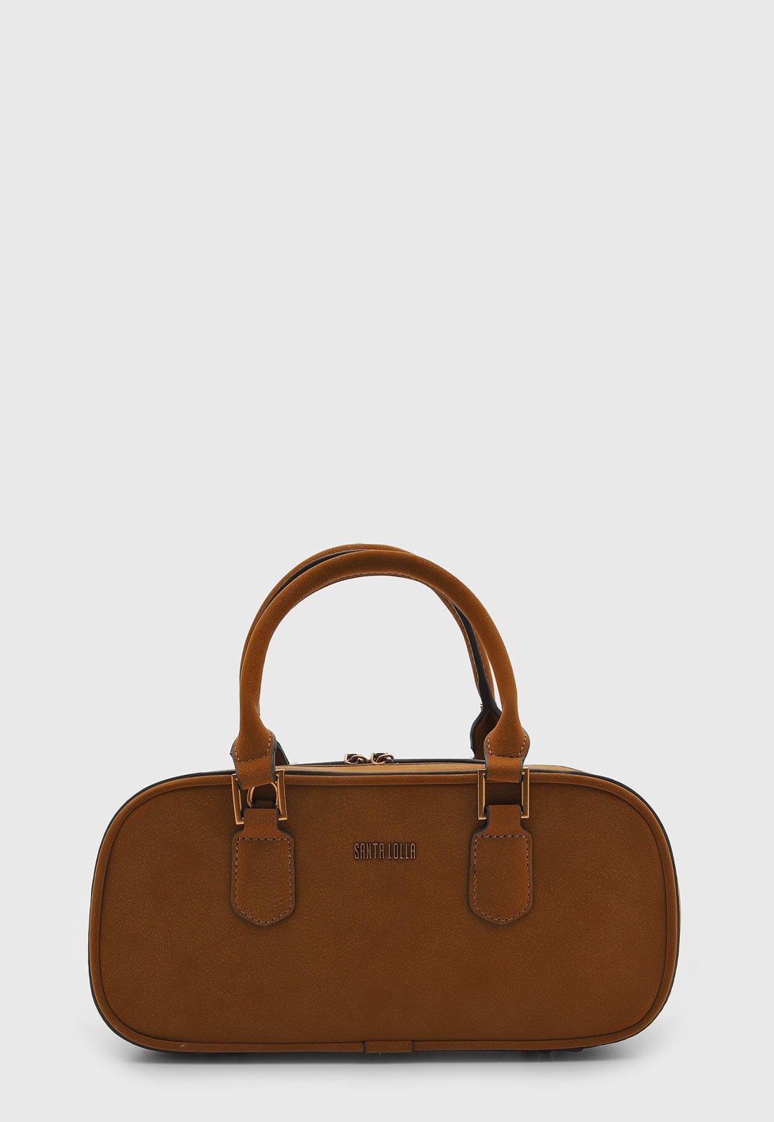 Bolsa Feminina Santa Lolla Estruturada Alça Dupla Caramelo