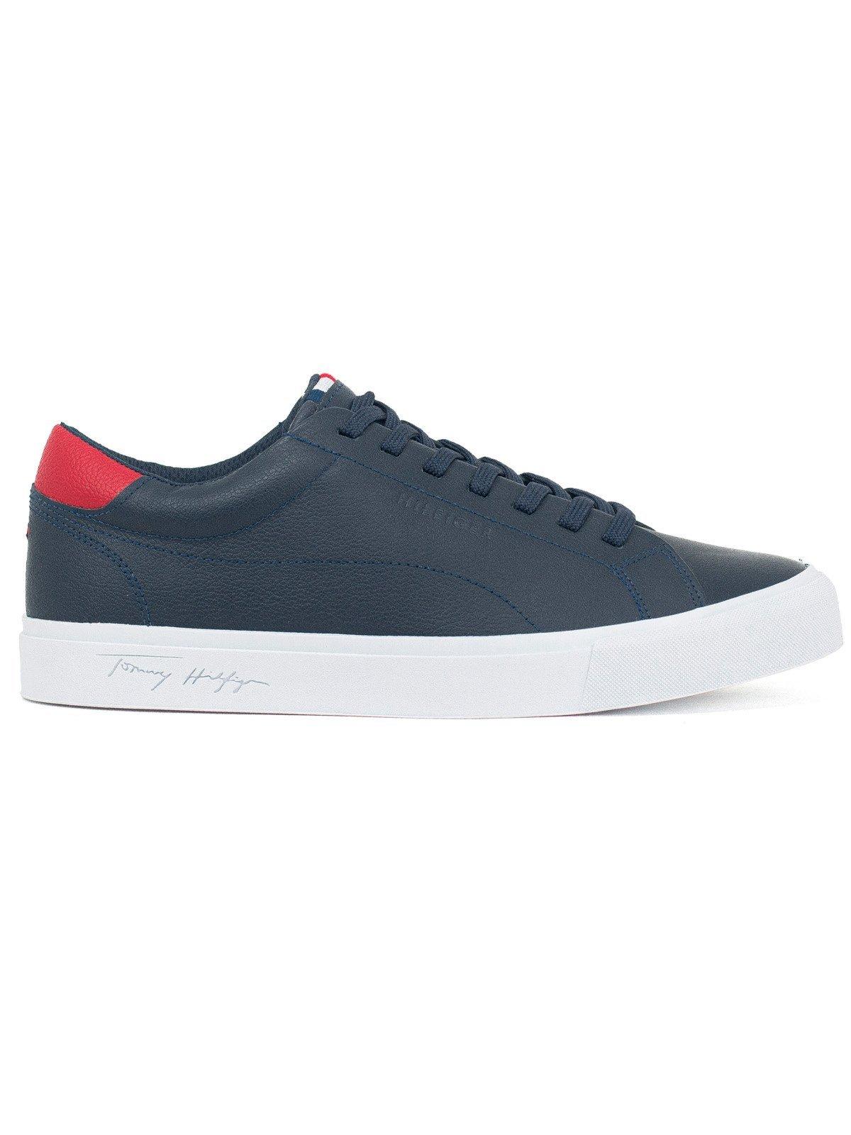 Tênis Masculino Tommy Hilfiger Clássico Greg 1A Couro Premium Azul Desert Sky