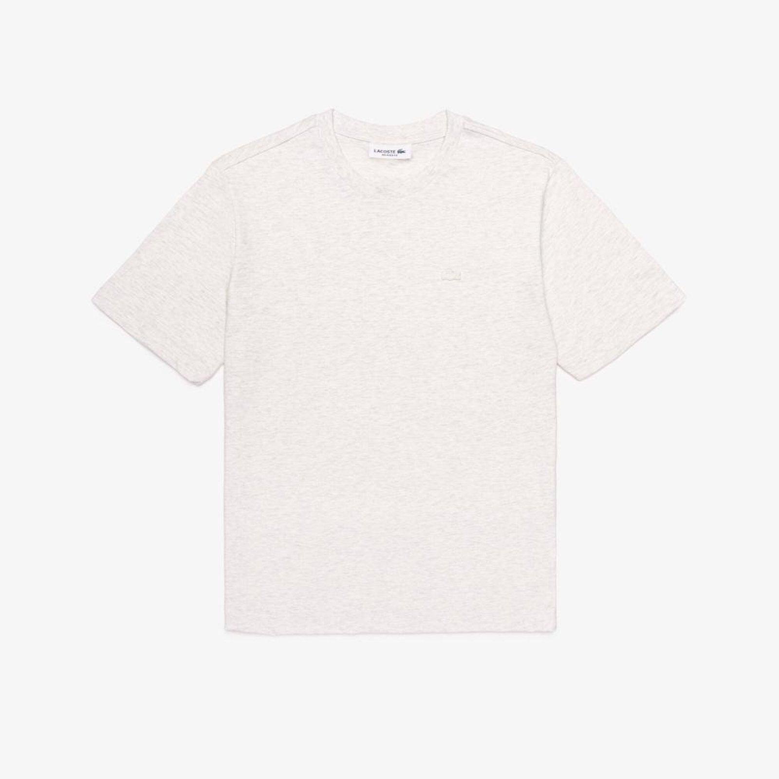 Camiseta de Malha de Algodão com Caimento Relaxado Off-white