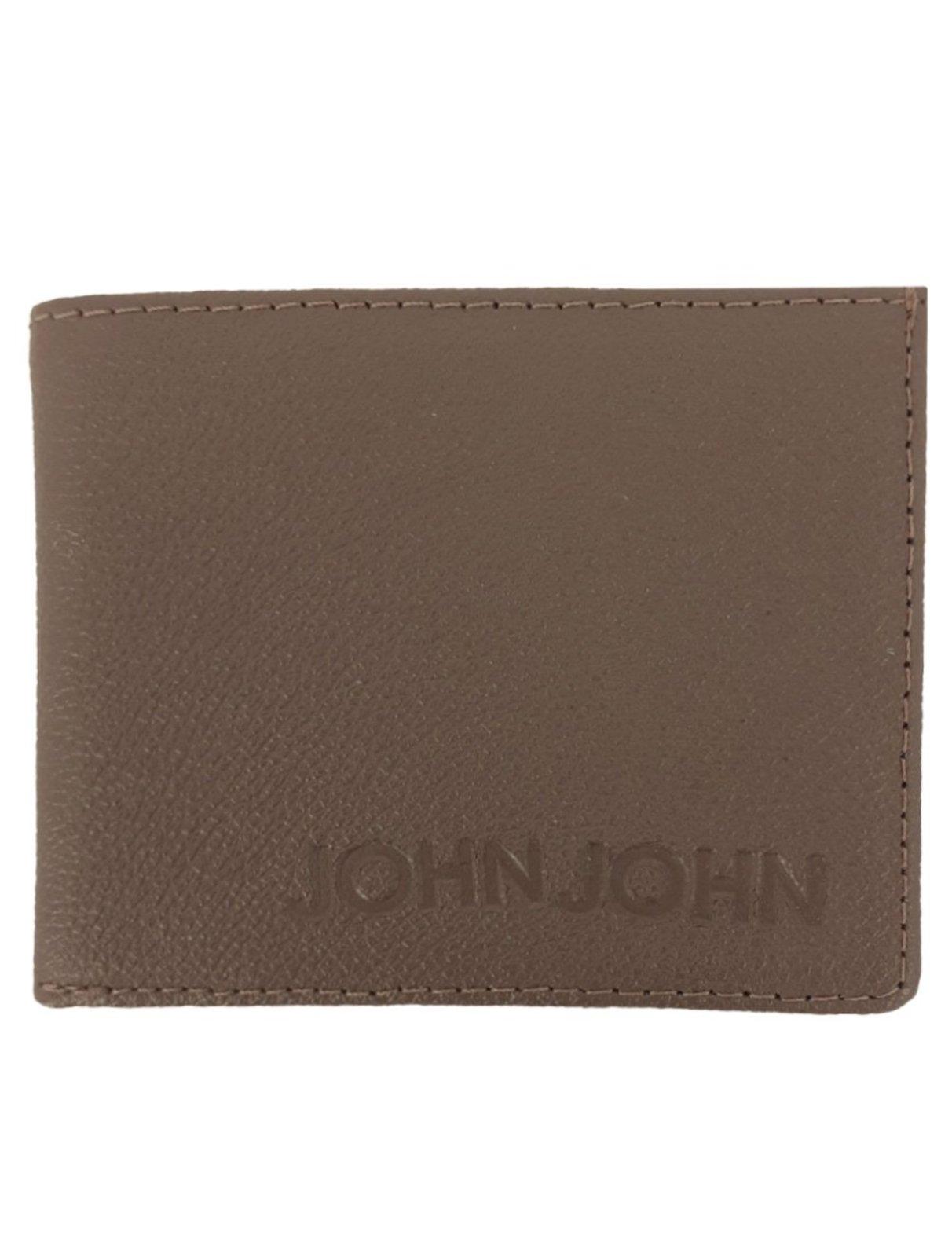 Carteira John John Masculina Basic Down Logo Marrom