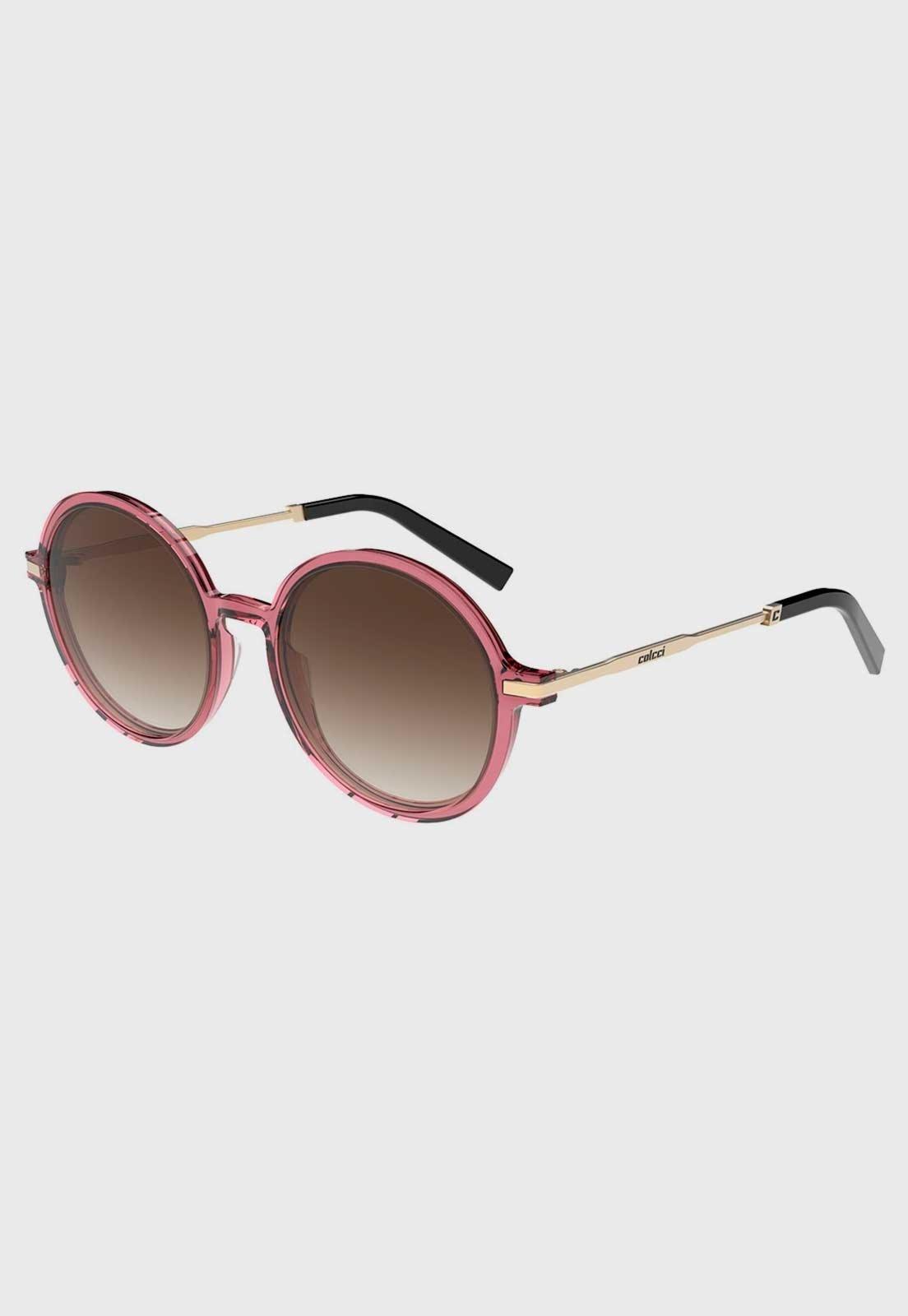 Óculos de Sol Feminino Colcci Armação Redonda Rosa Translúcido