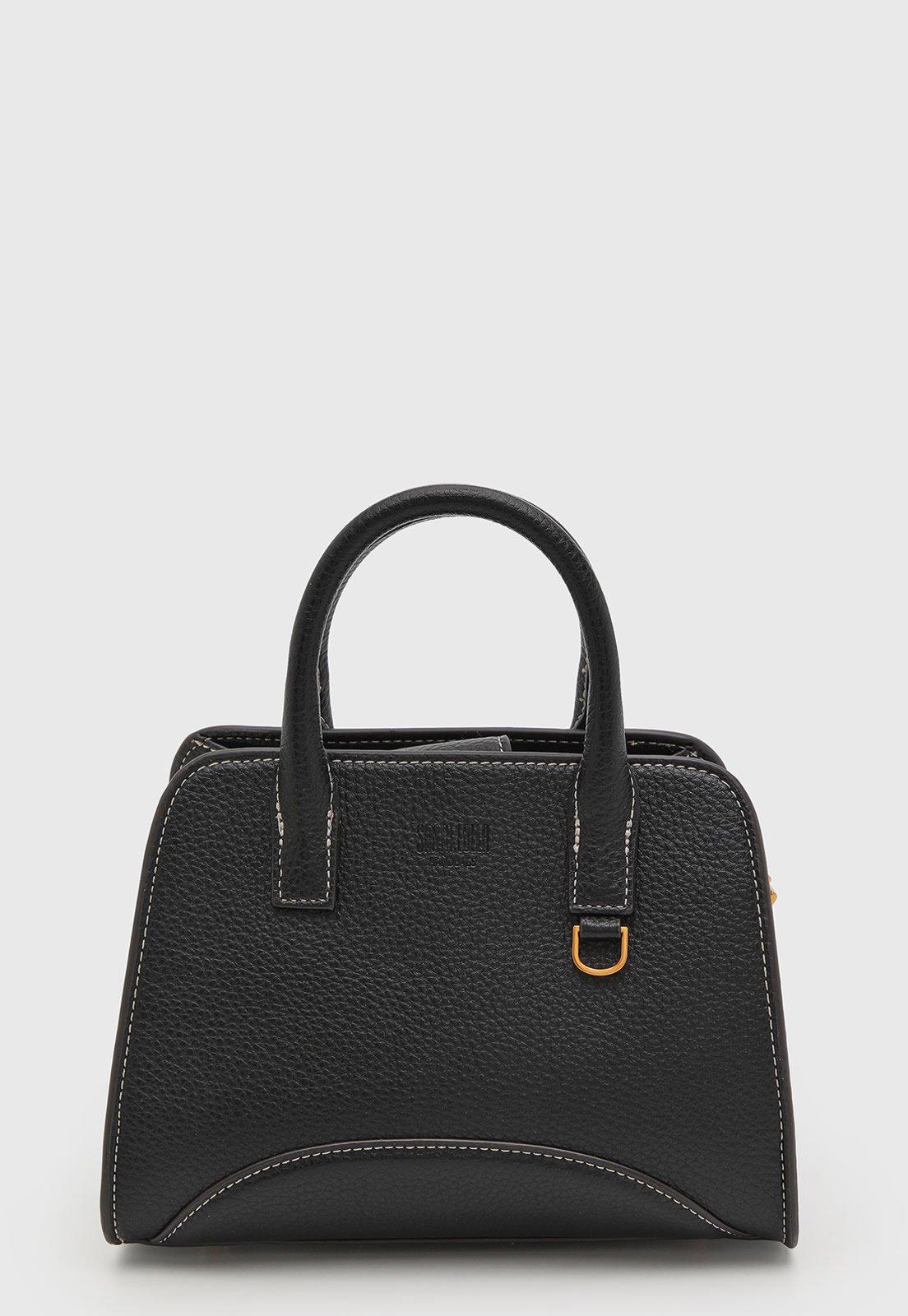 Bolsa Feminina Santa Lolla Estruturada Texturizada Preta