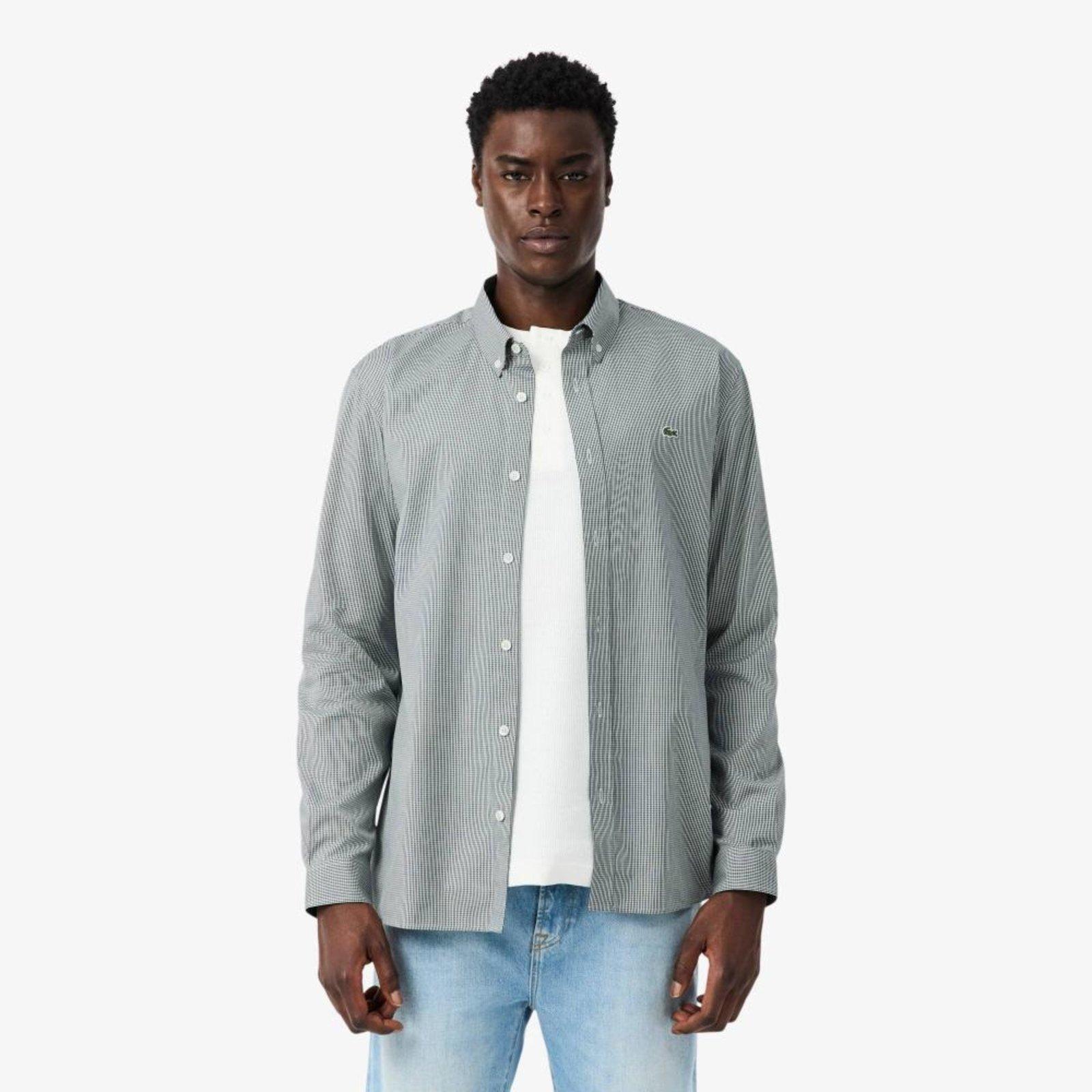 Camisa Modelagem reta em Algodão Xadrez Branco