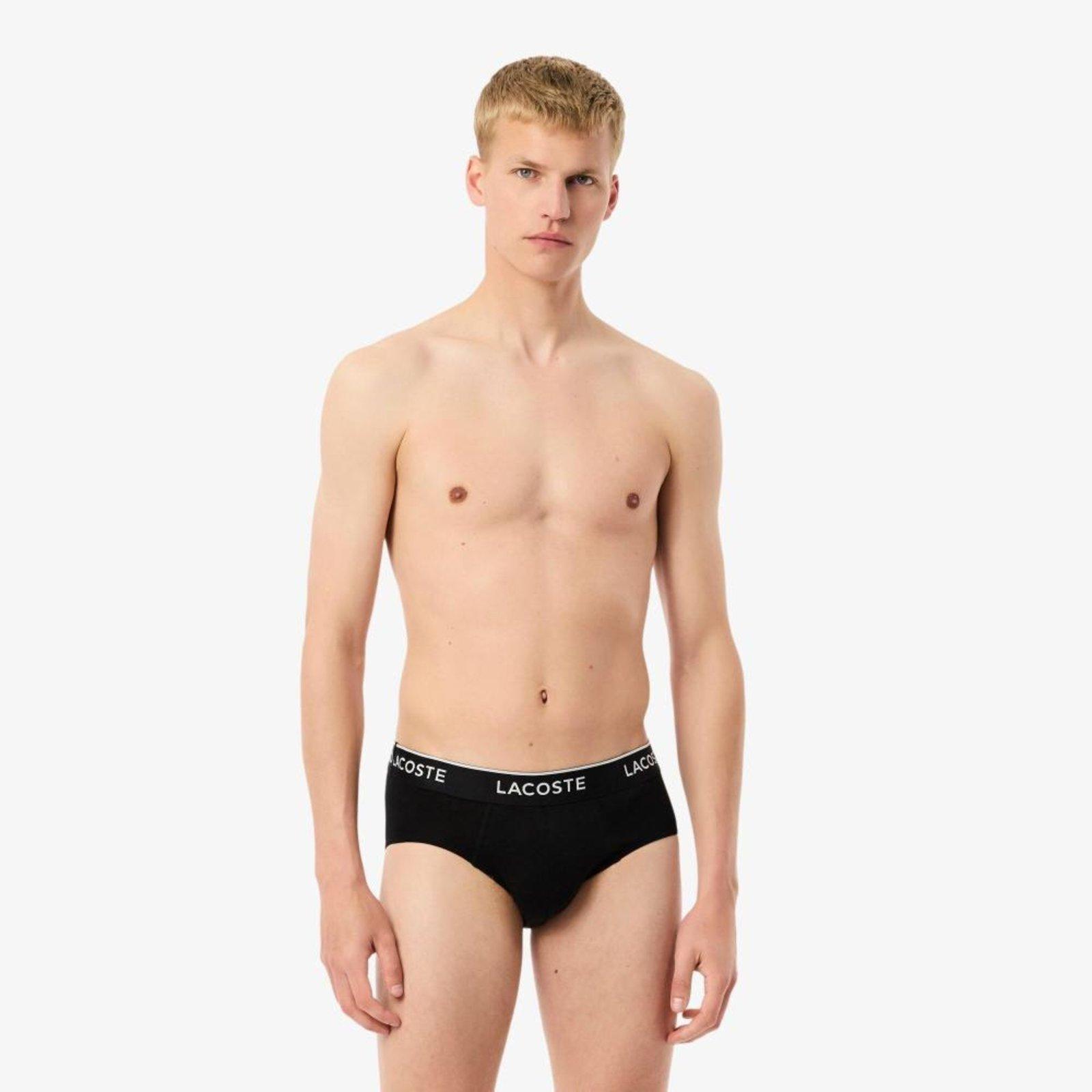 Pacote com 3 Cuecas Briefs Lisas de Algodão Preto